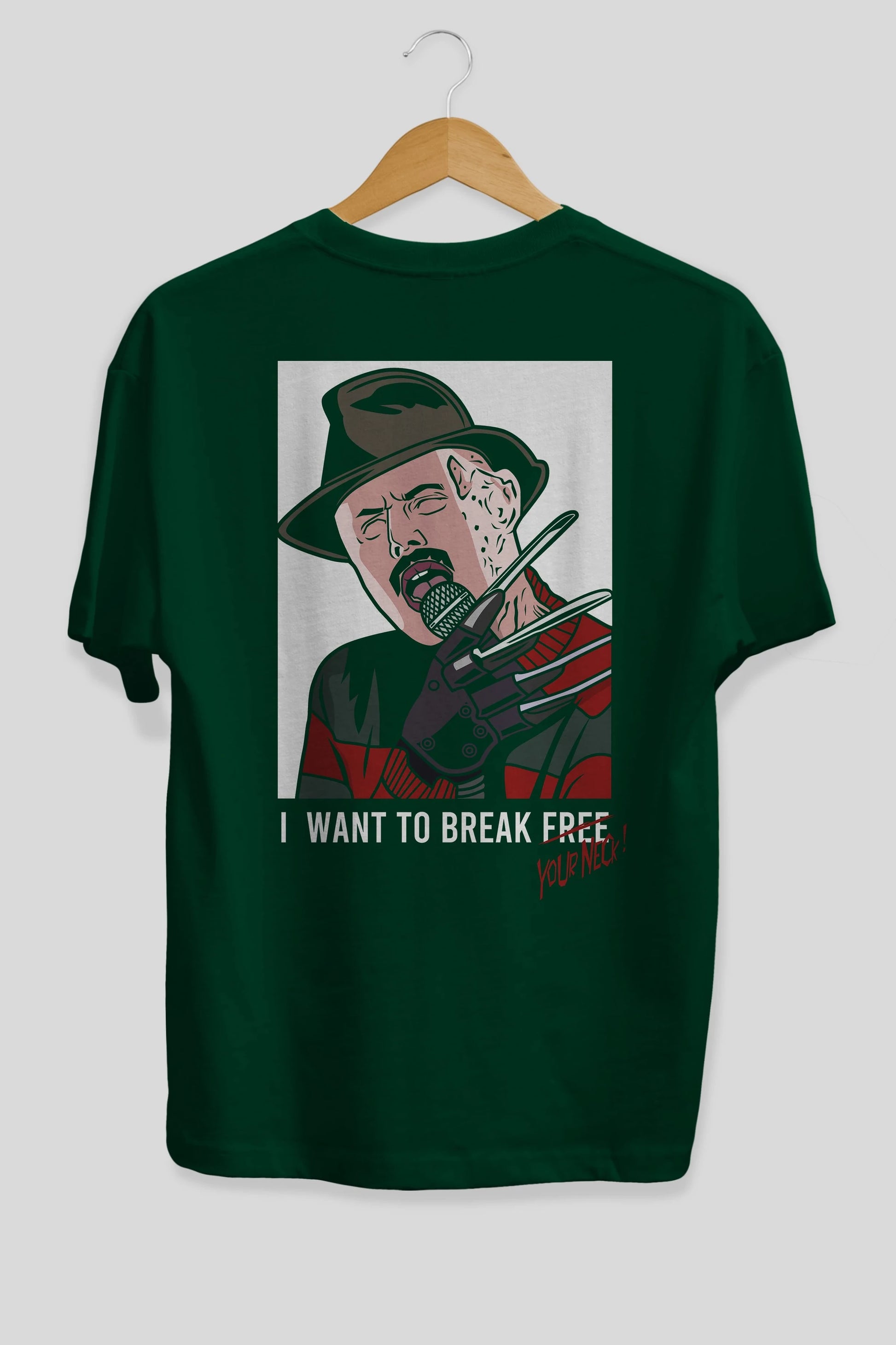Freddy Merkrueger Arka Baskılı Oversize t-shirt Erkek Kadın Unisex %100 Pamuk tişort