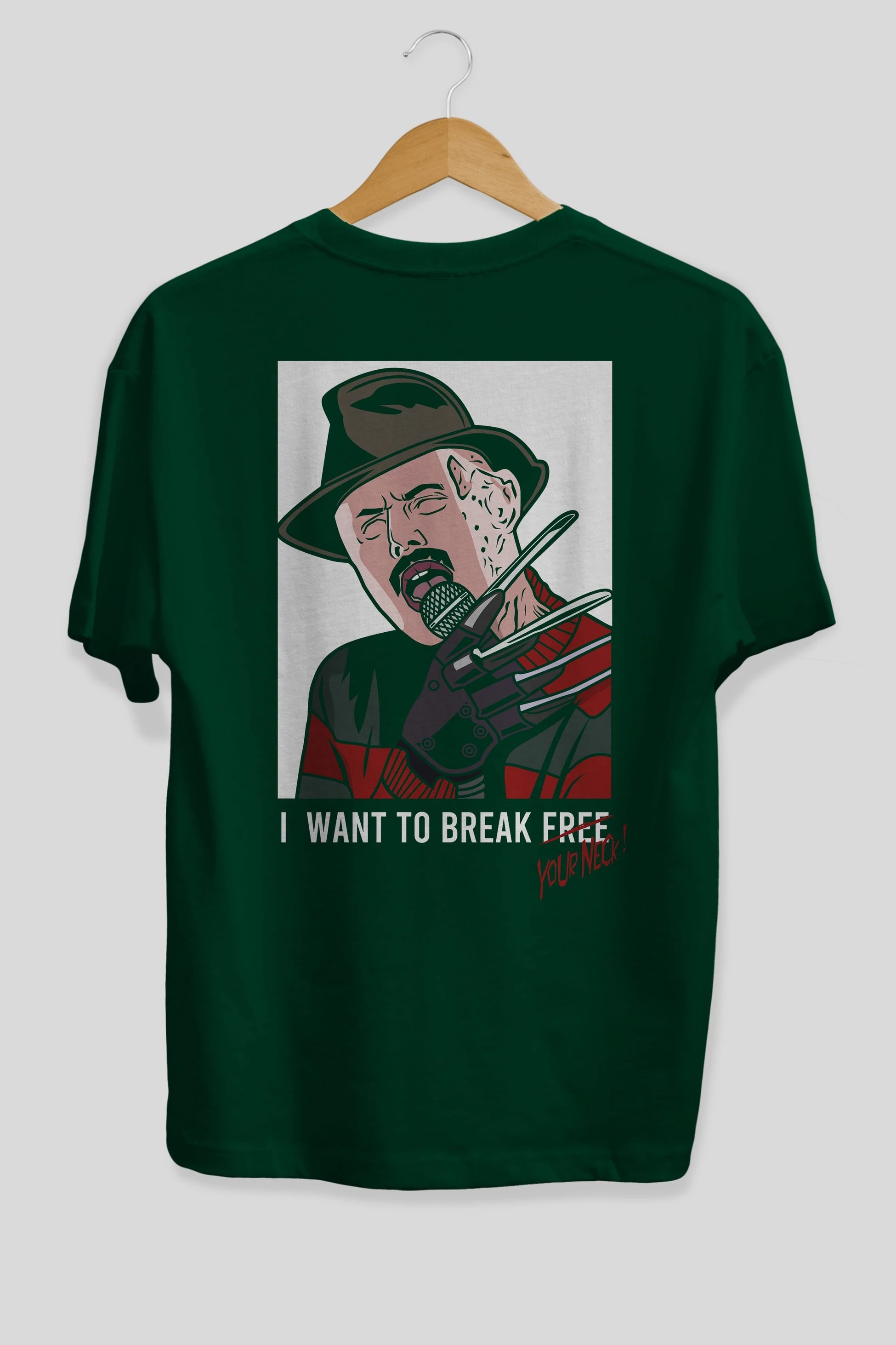 Freddy Merkrueger Arka Baskılı Oversize t-shirt Erkek Kadın Unisex %100 Pamuk tişort