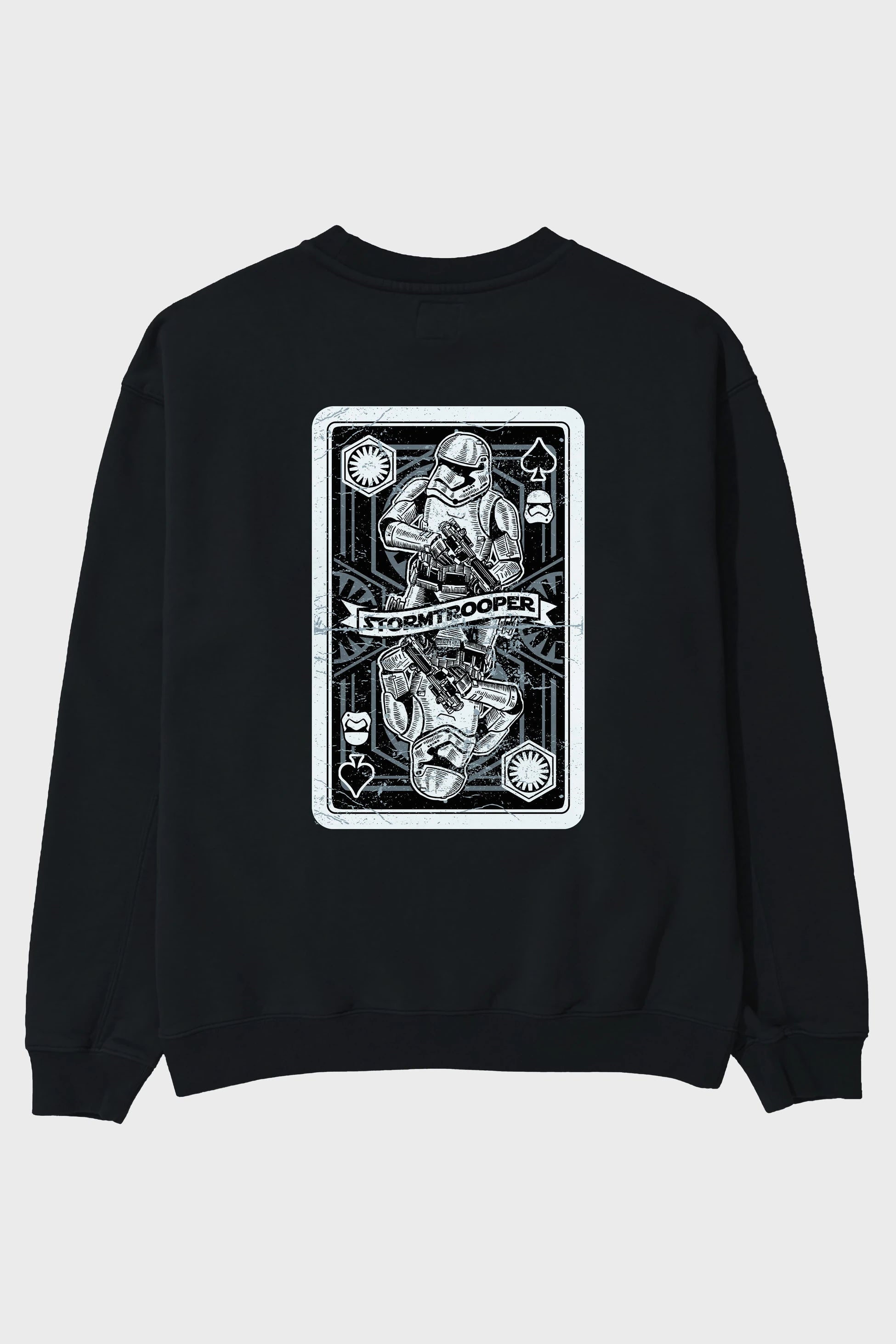 Stormtrooper Playing Card Arka Baskılı Oversize Sweatshirt Erkek Kadın Unisex