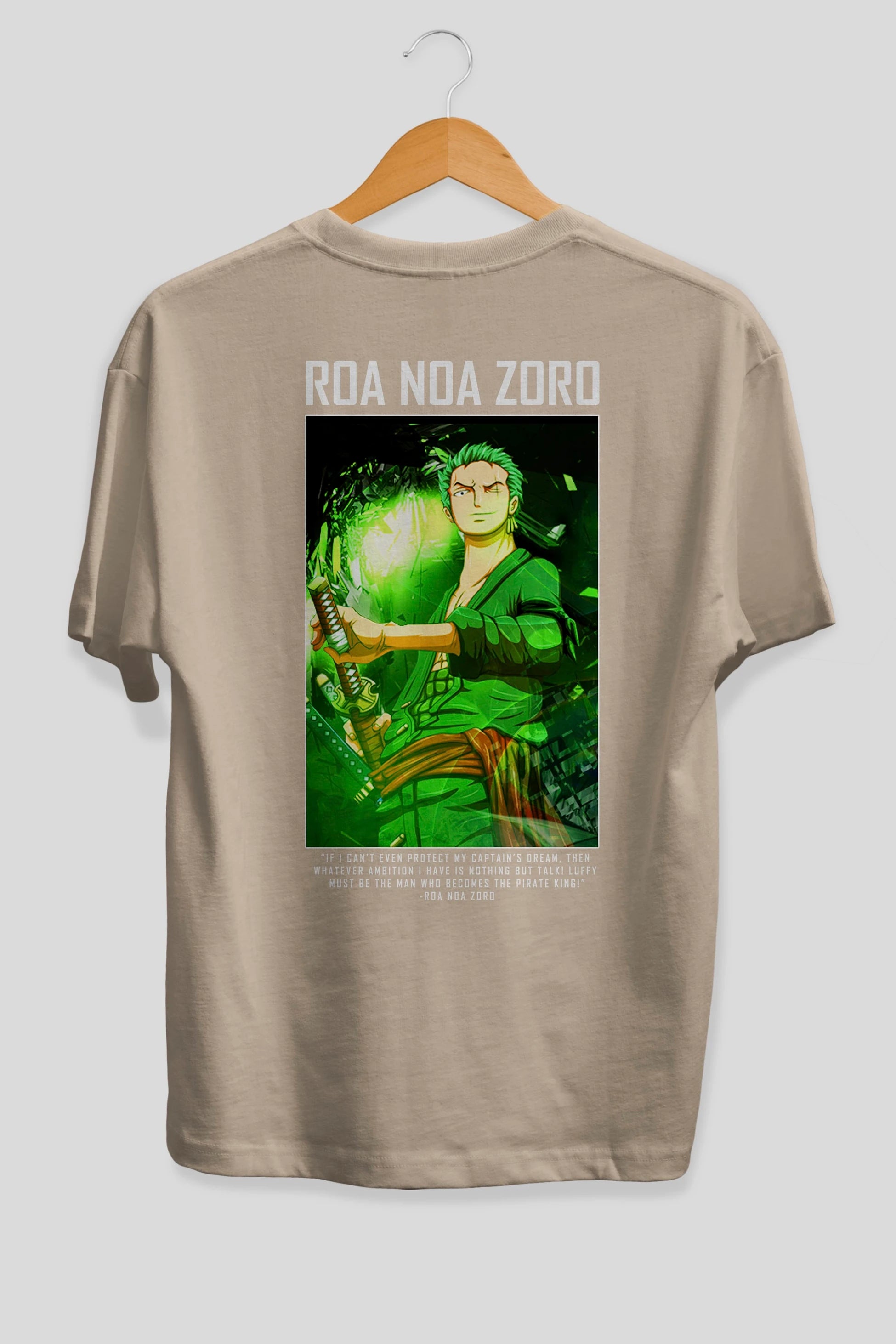 Roronoa Zoro 5 Anime Arka Baskılı Oversize t-shirt Erkek Kadın Unisex %100 pamuk tişort