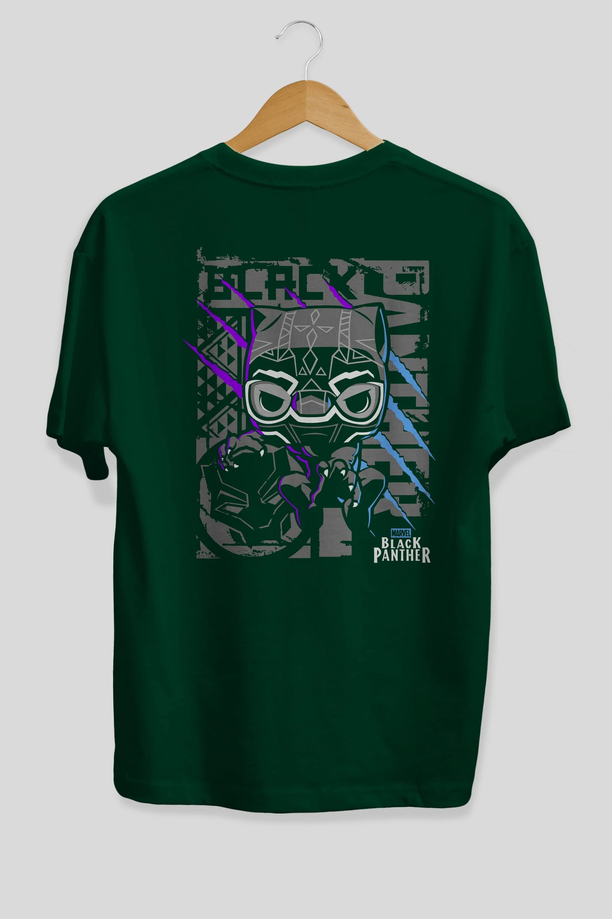 Black Panther Arka Baskılı Oversize t-shirt Erkek Kadın Unisex %100 Pamuk Bisiklet Yaka tişort