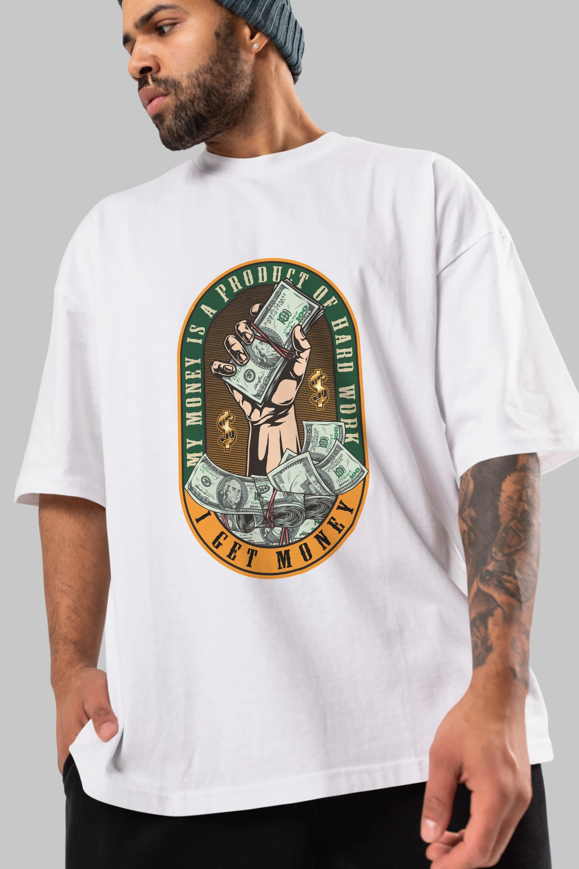 I Get Money Ön Baskılı Oversize t-shirt Erkek Kadın Unisex