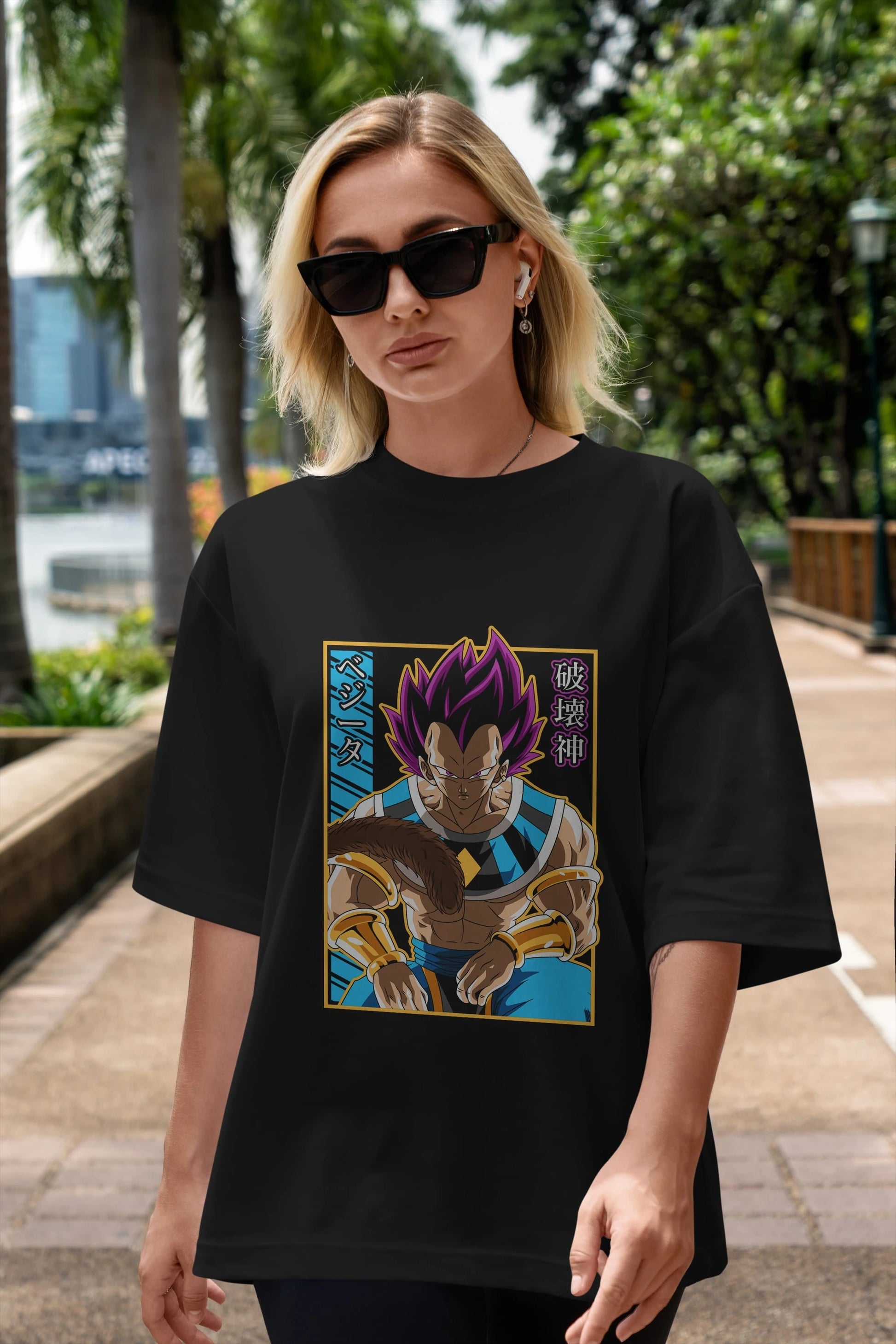 DragonBall VegetaHakaishin Anime Ön Baskılı Oversize t-shirt %100 pamuk Erkek Kadın Unisex