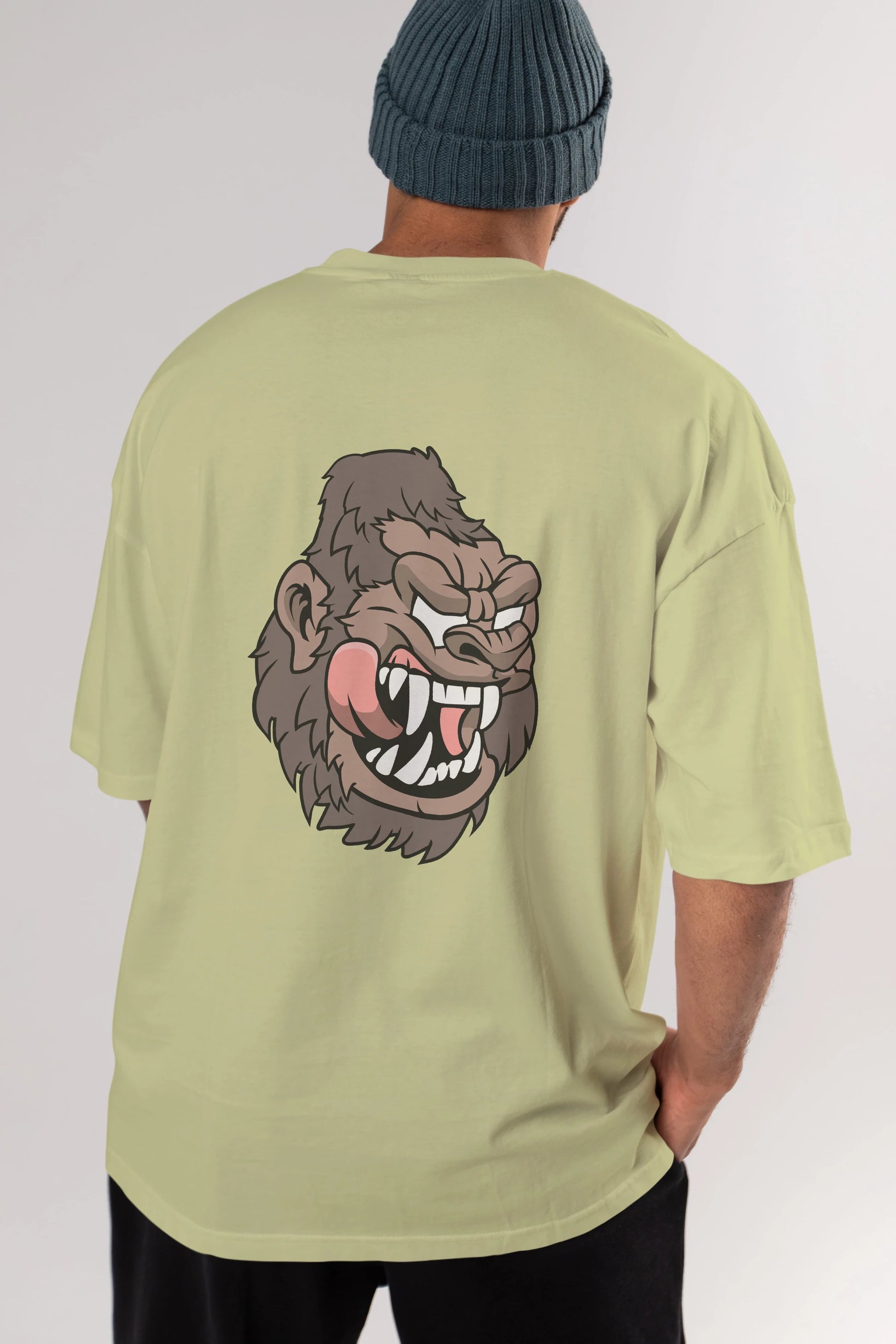 Big Gorilla Arka Baskılı Oversize t-shirt Erkek Kadın Unisex %100 Pamuk tişort