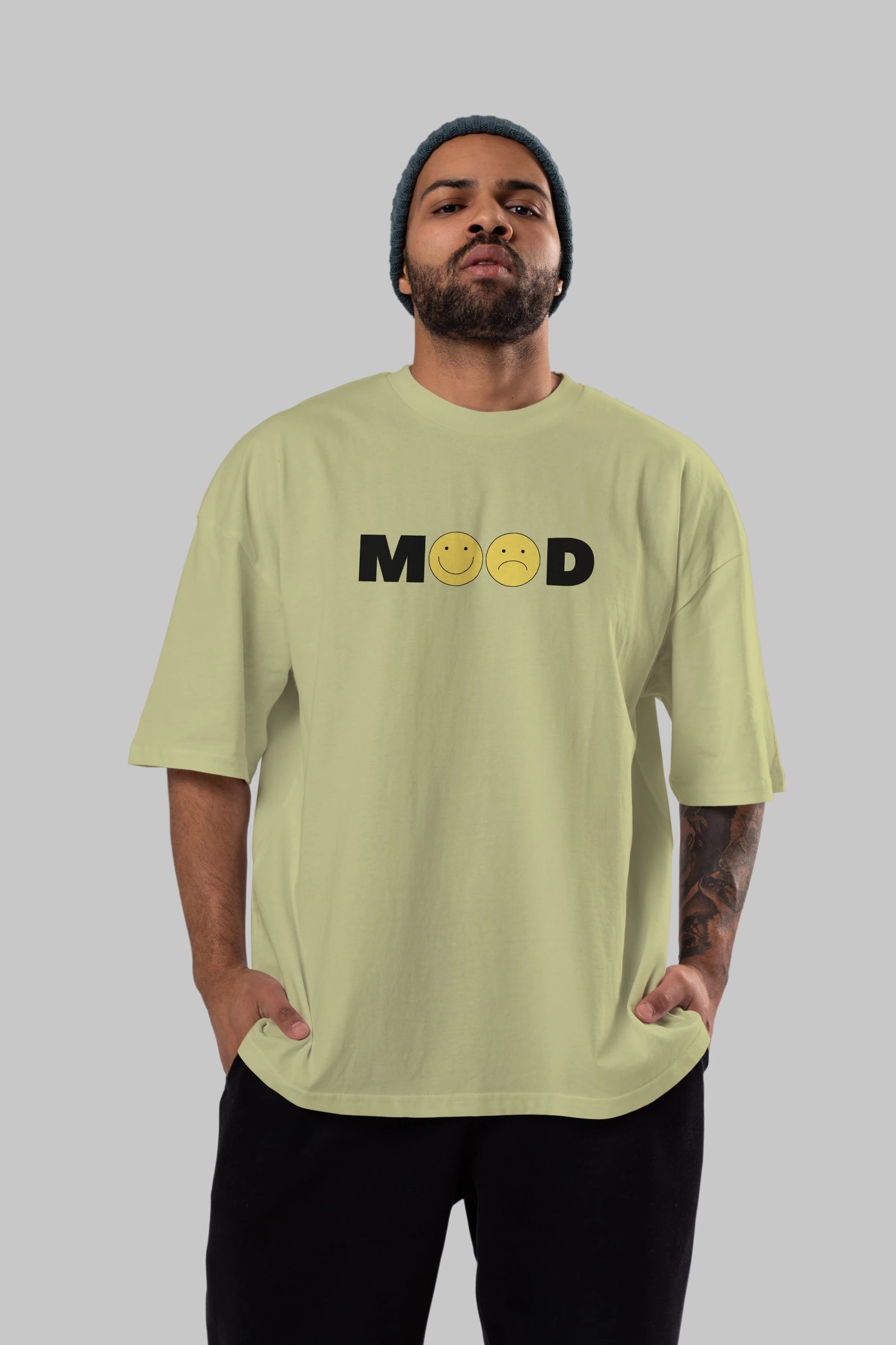 Mood Ön Baskılı Oversize t-shirt Erkek Kadın Unisex