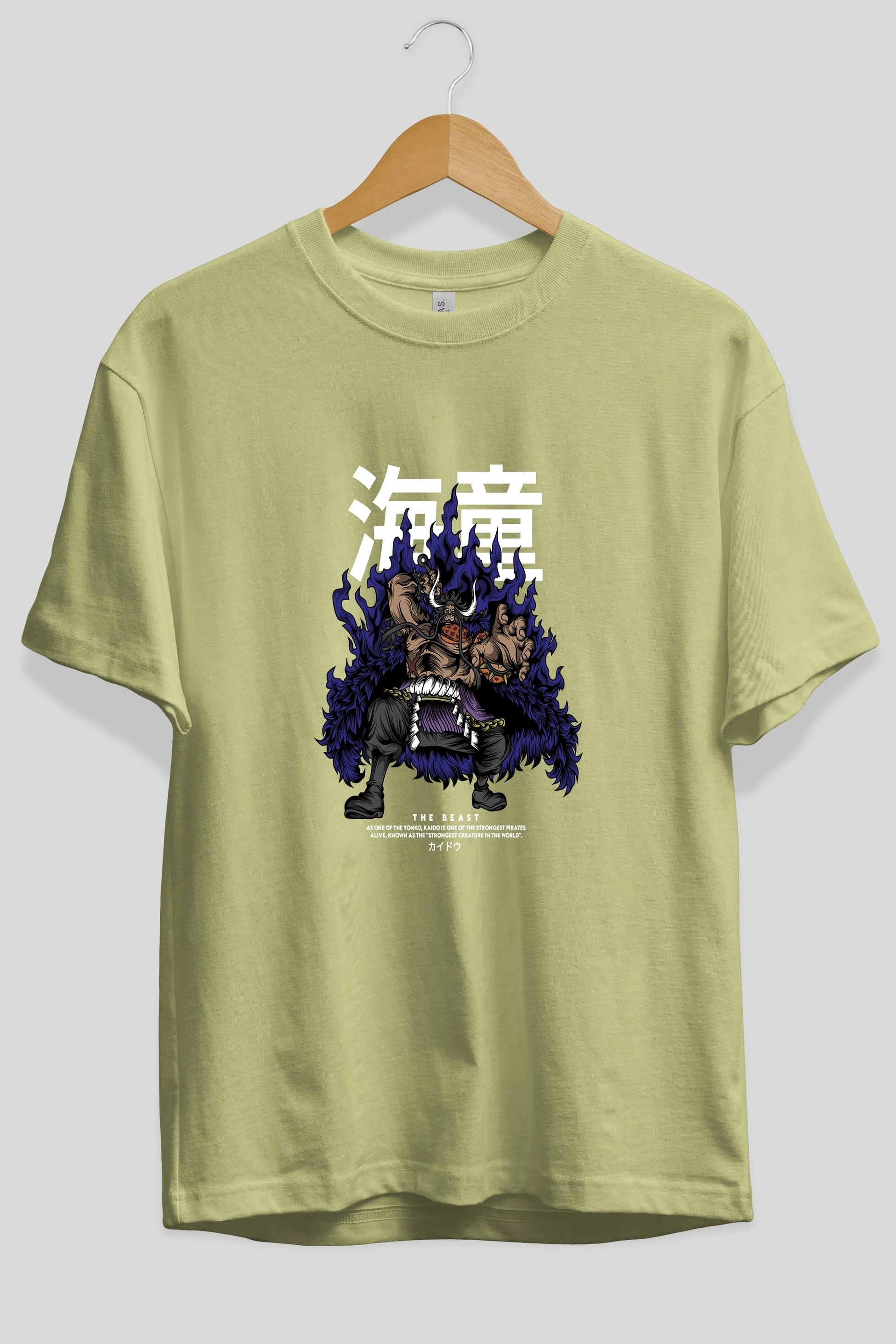 Kaido Anime Ön Baskılı Oversize t-shirt %100 pamuk Erkek Kadın Unisex