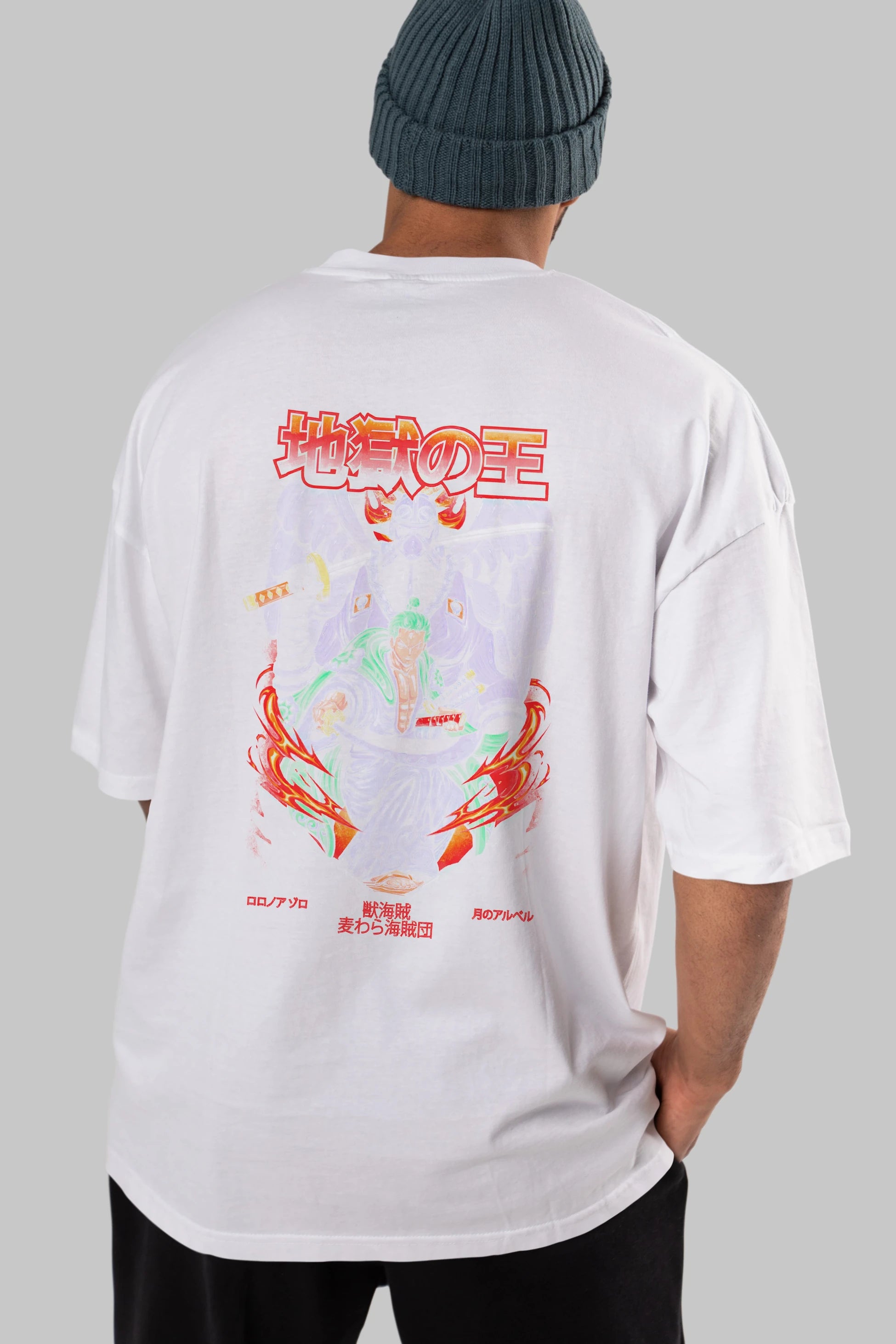Roronoa Zoro 4 Anime Arka Baskılı Oversize t-shirt Erkek Kadın Unisex