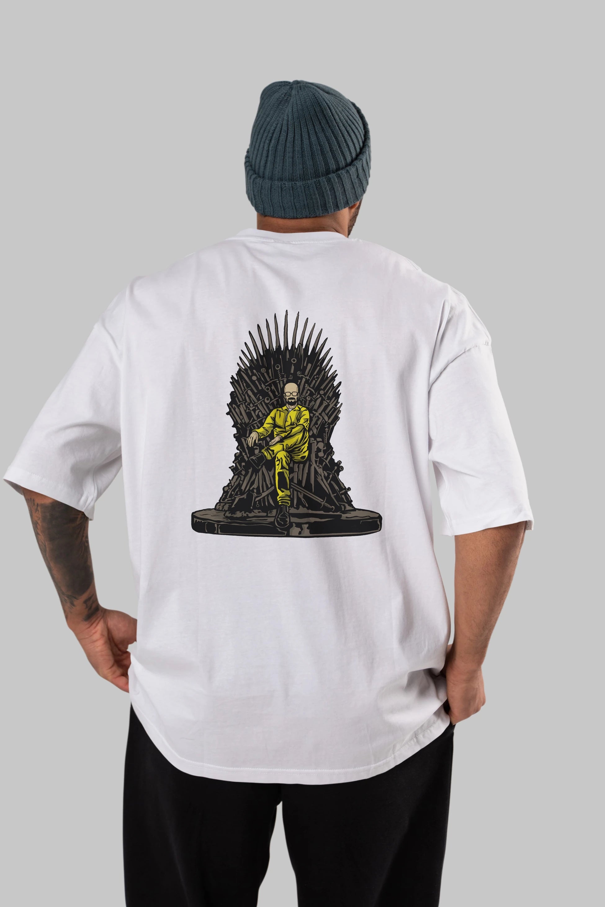 Danger Throne Arka Baskılı Oversize t-shirt Erkek Kadın Unisex %100 Pamuk