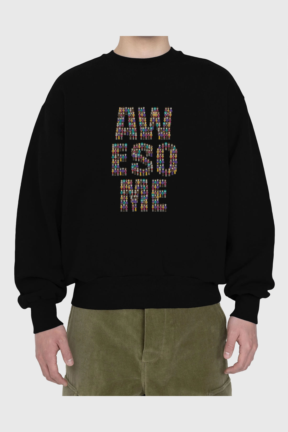 Awesome Ön Baskılı Oversize Sweatshirt Erkek Kadın Unisex