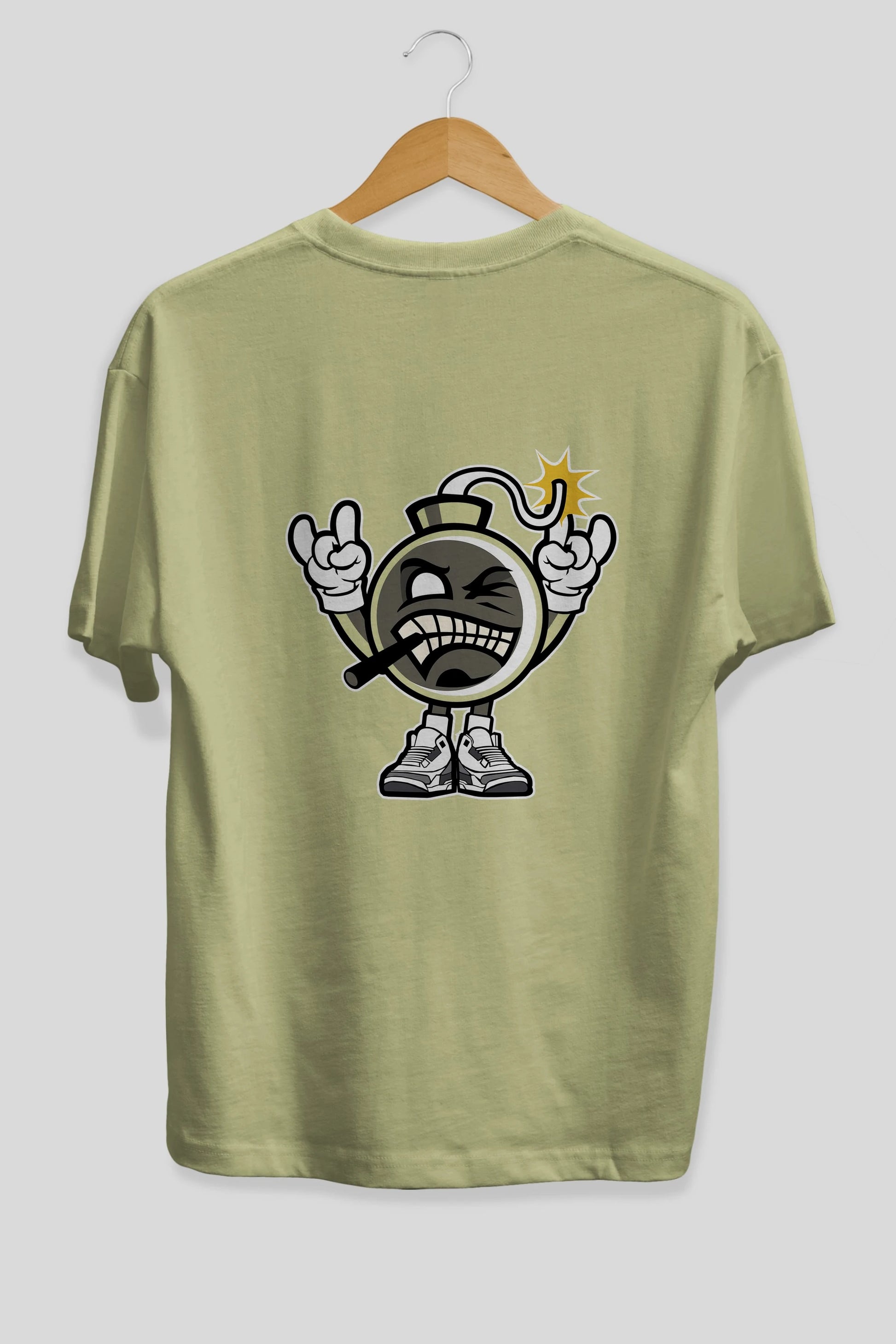 Evil Bomb Arka Baskılı Oversize t-shirt Erkek Kadın Unisex %100 Pamuk tişort