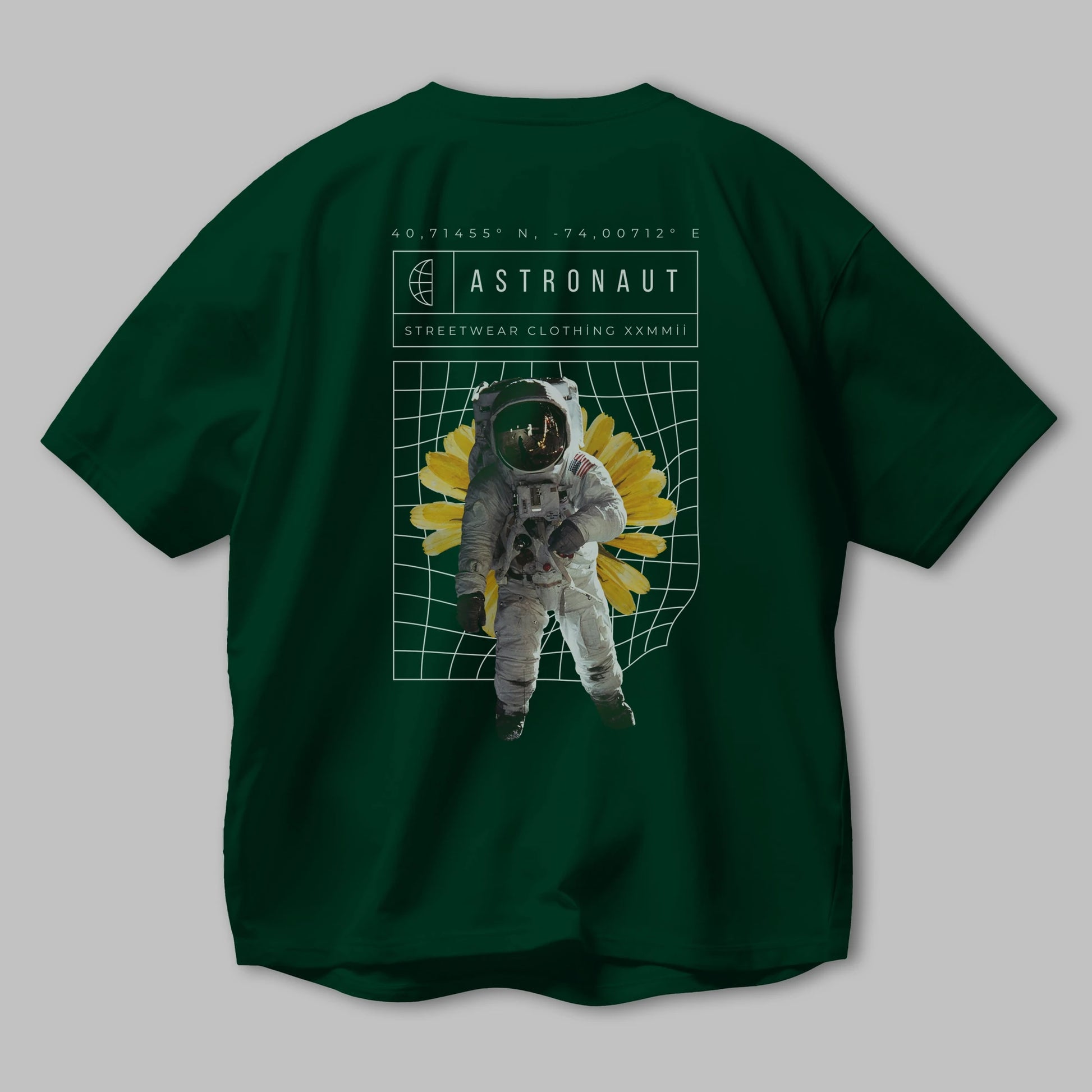Astronaut Streetwear Arka Baskılı Oversize t-shirt Erkek Kadın Unisex