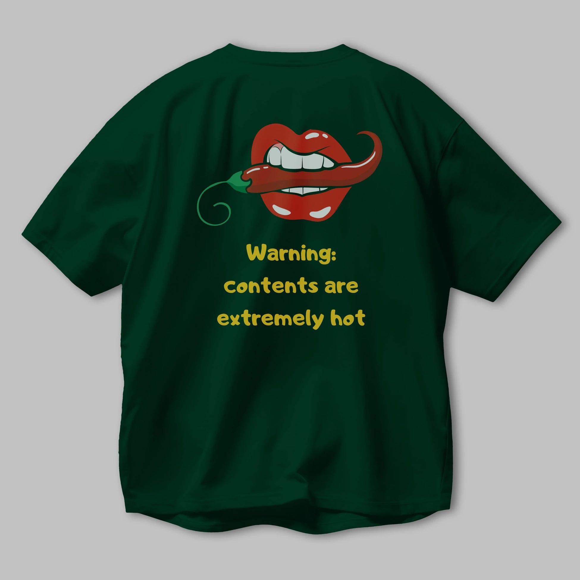 Warning Contents Yazılı Arka Baskılı Oversize t-shirt Erkek Kadın Unisex