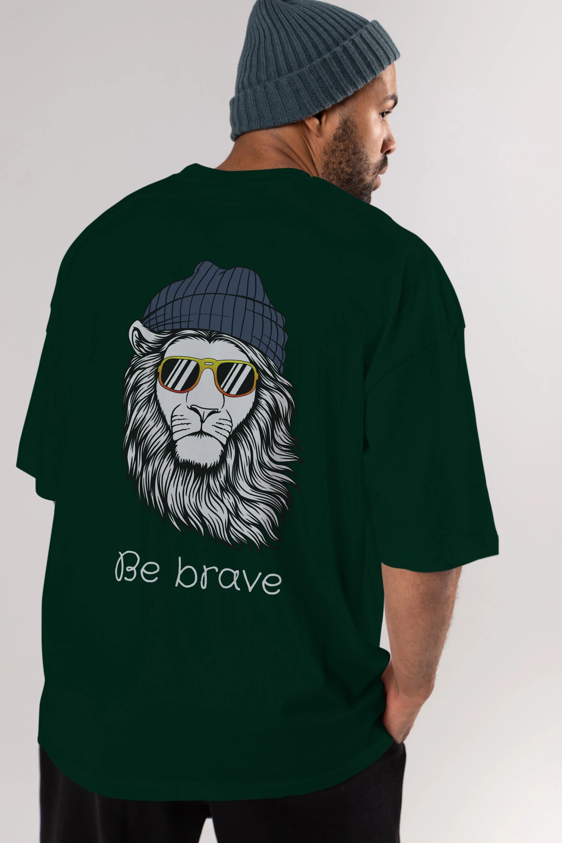Be Brave Arka Baskılı Oversize t-shirt Erkek Kadın Unisex