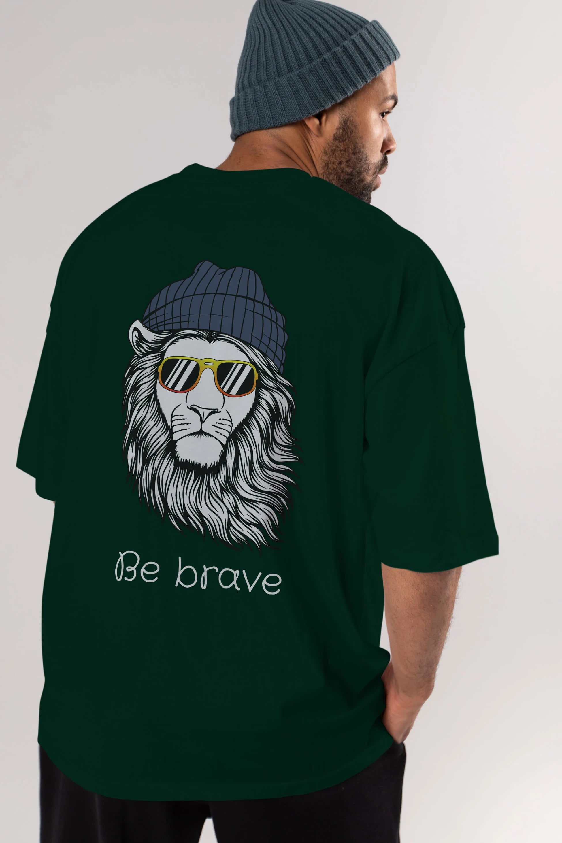 Be Brave Arka Baskılı Oversize t-shirt Erkek Kadın Unisex