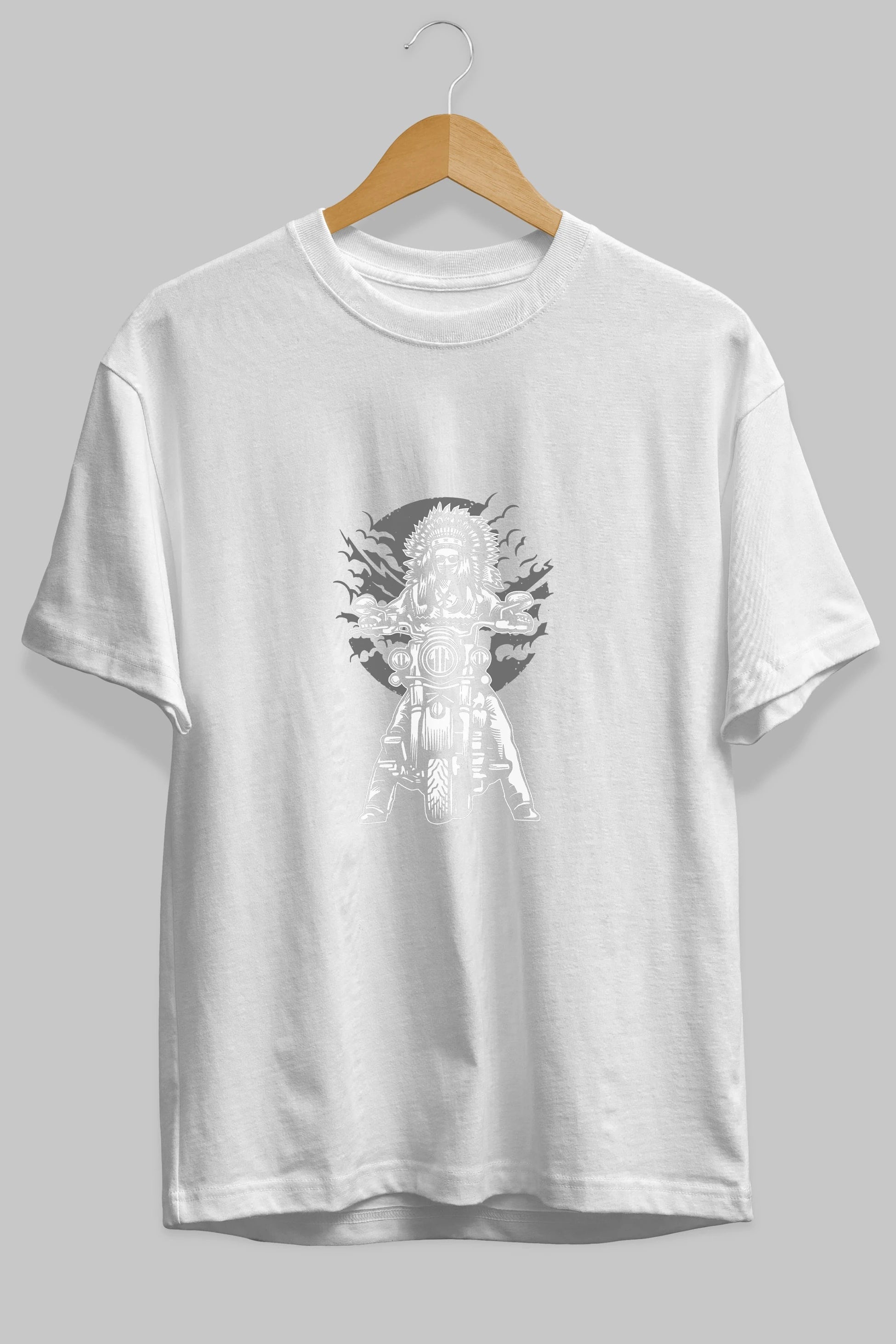 Indian Chief Motorcycle Ön Baskılı Oversize t-shirt Erkek Kadın Unisex %100 Pamuk tişort