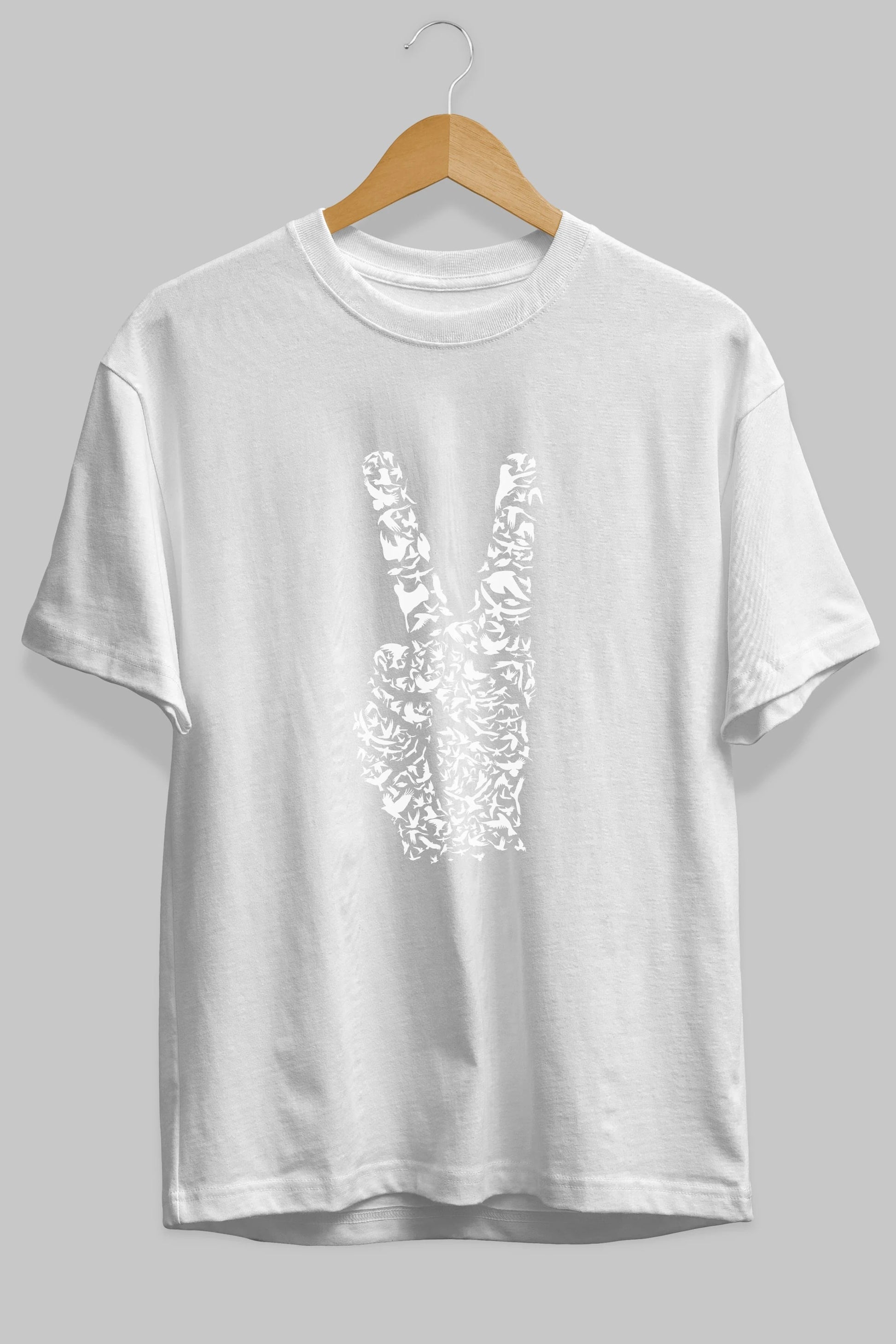 Peace Ön Baskılı Oversize t-shirt %100 pamuk Erkek Kadın Unisex
