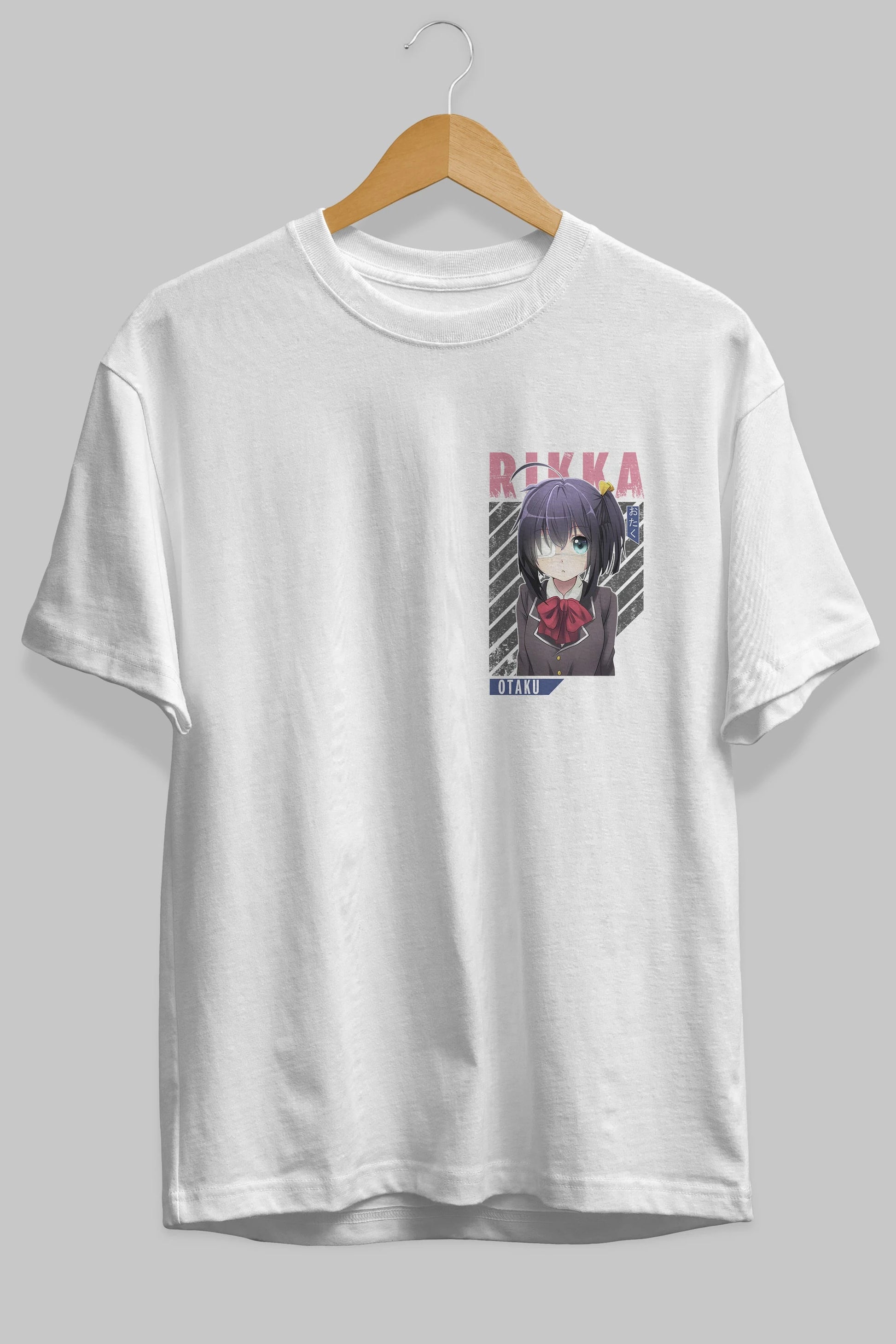 Rikka Takanashi 9 Ön Sol Baskılı Oversize t-shirt Erkek Kadın Unisex %100 Pamuk Bisiklet Yaka tişort