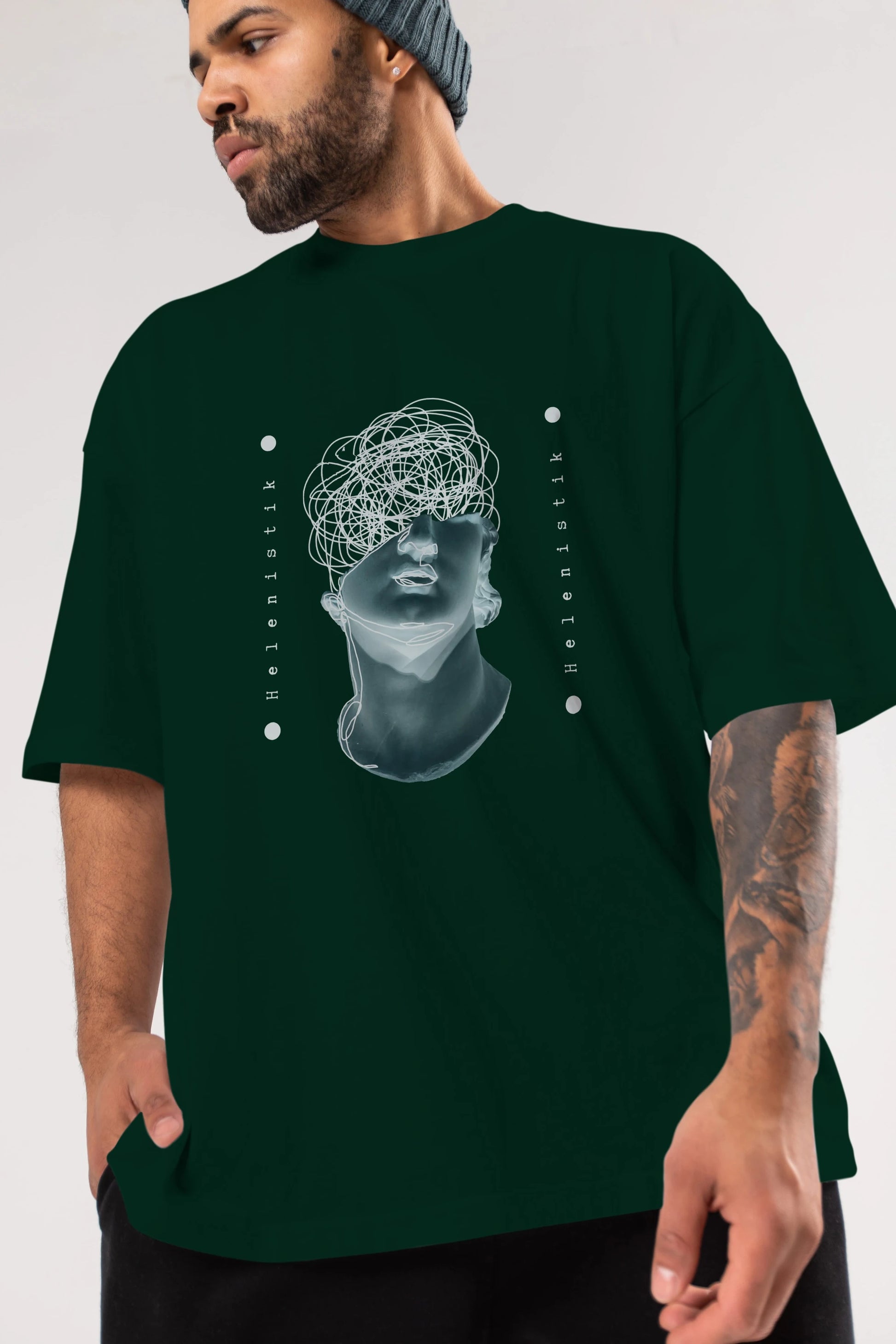 Heykel 2 Ön Baskılı Oversize t-shirt Erkek Kadın Unisex