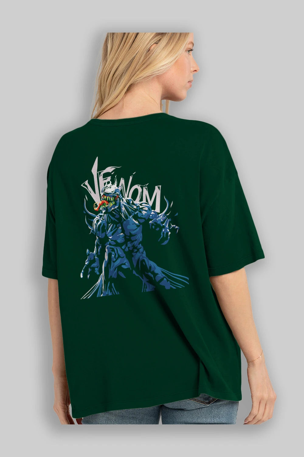 Venom (8) Arka Baskılı Oversize t-shirt Erkek Kadın Unisex %100 Pamuk Bisiklet Yaka tişort