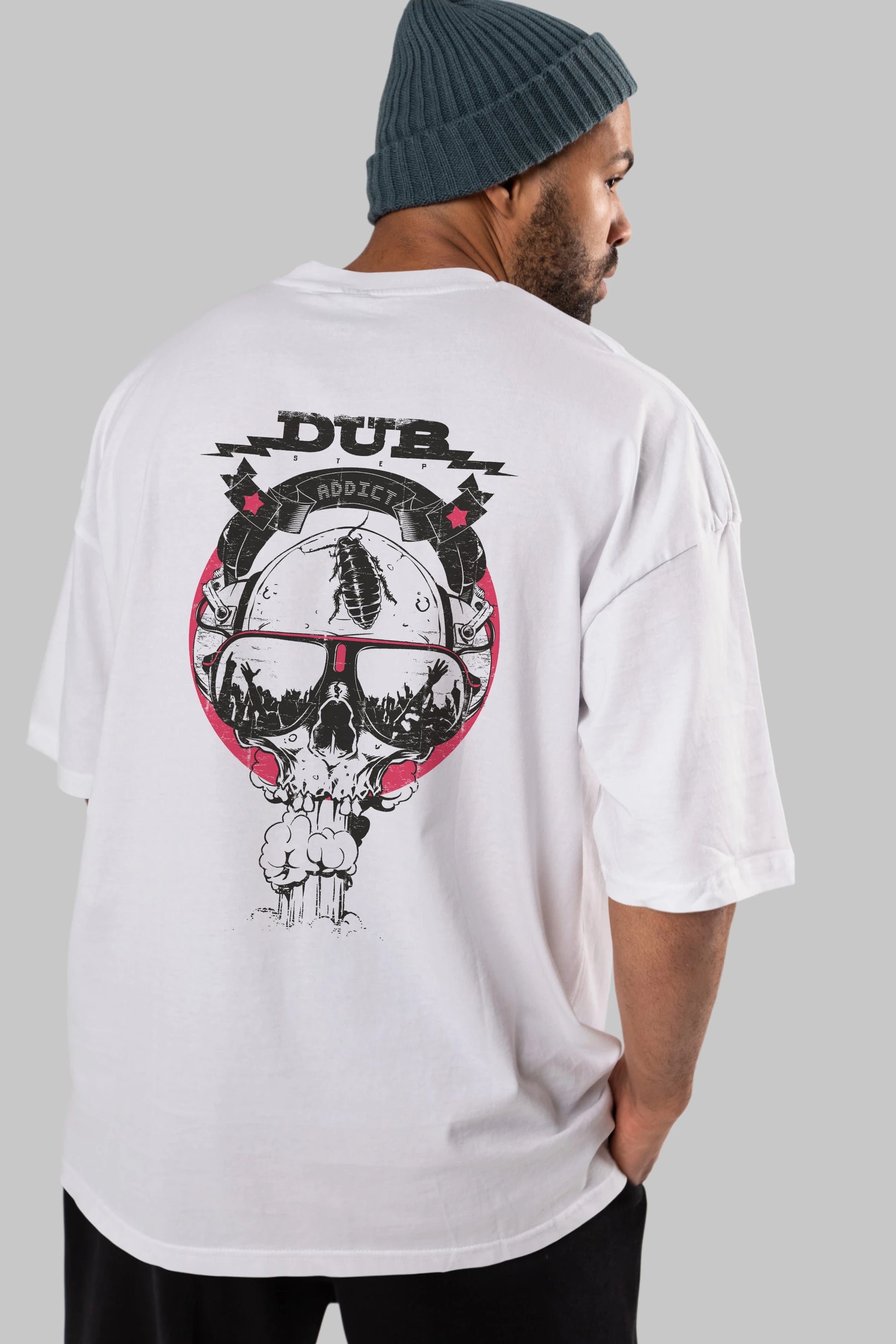 Dub Addict Arka Baskılı Oversize t-shirt Erkek Kadın Unisex