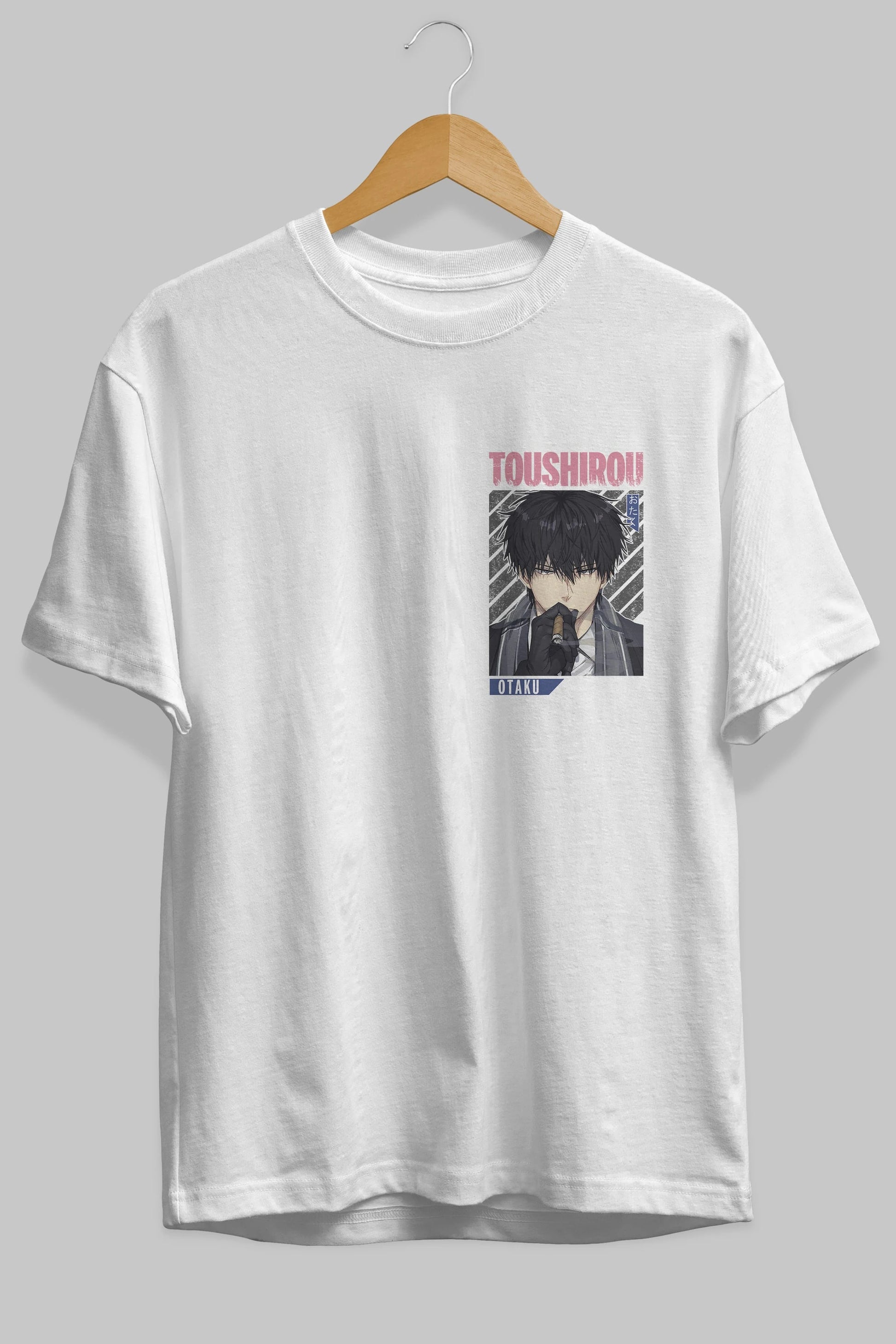 Toushirou Hijikata 2 Ön Sol Baskılı Oversize t-shirt Erkek Kadın Unisex %100 Pamuk Bisiklet Yaka tişort