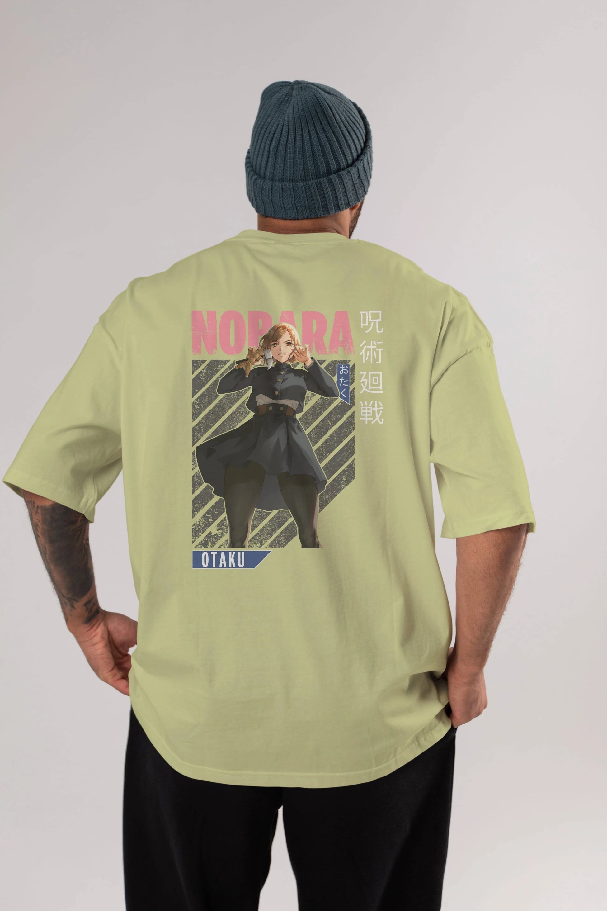 Nobara Kugisaki 4 Anime Arka Baskılı Oversize t-shirt Erkek Kadın Unisex