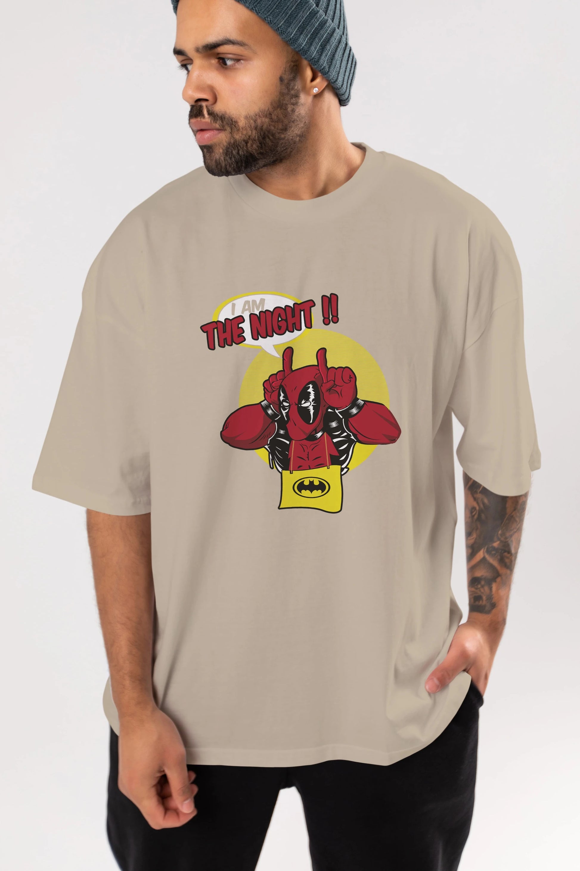Deadpool (1) Ön Baskılı Oversize t-shirt Erkek Kadın Unisex %100 Pamuk Bisiklet Yaka tişort
