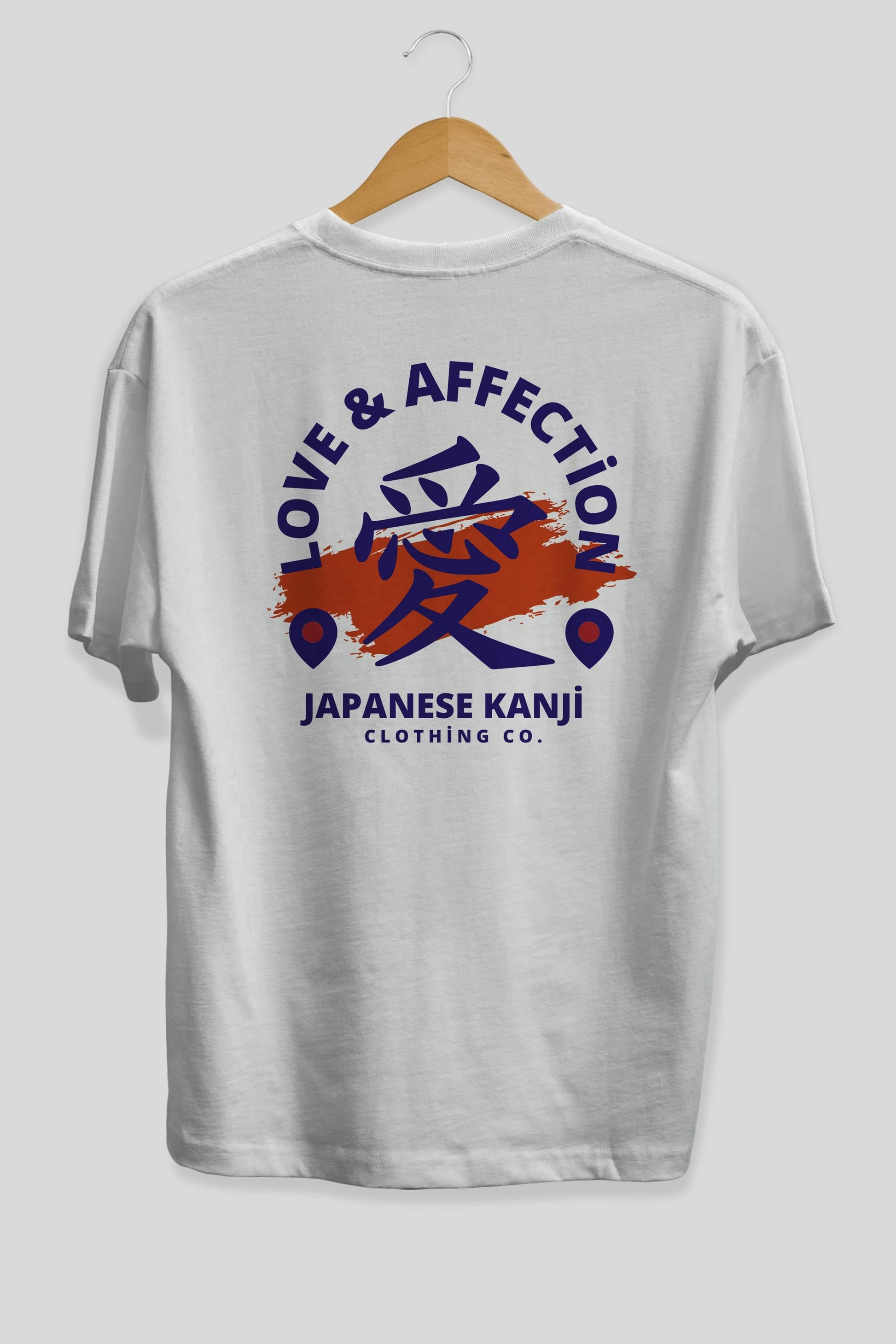 Love Affection Japanese Yazılı Arka Baskılı Oversize t-shirt Erkek Kadın Unisex