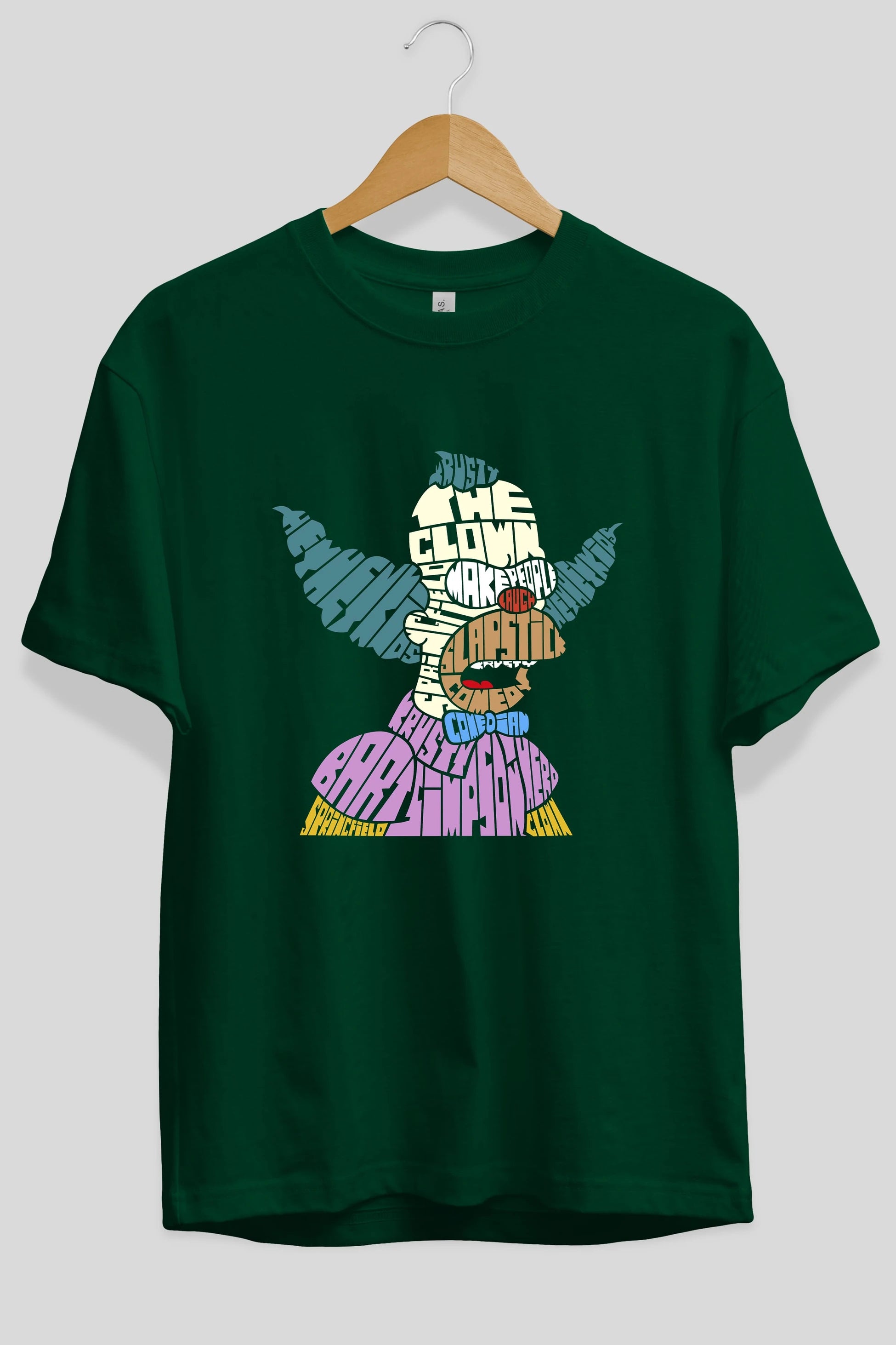 Krusty Clown Ön Baskılı Oversize t-shirt %100 pamuk Erkek Kadın Unisex