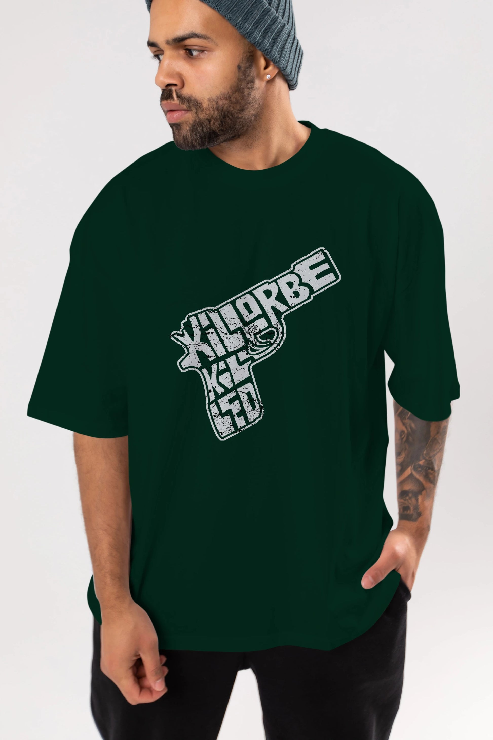 Kill Or Be Killed Ön Baskılı Oversize t-shirt %100 pamuk Erkek Kadın Unisex