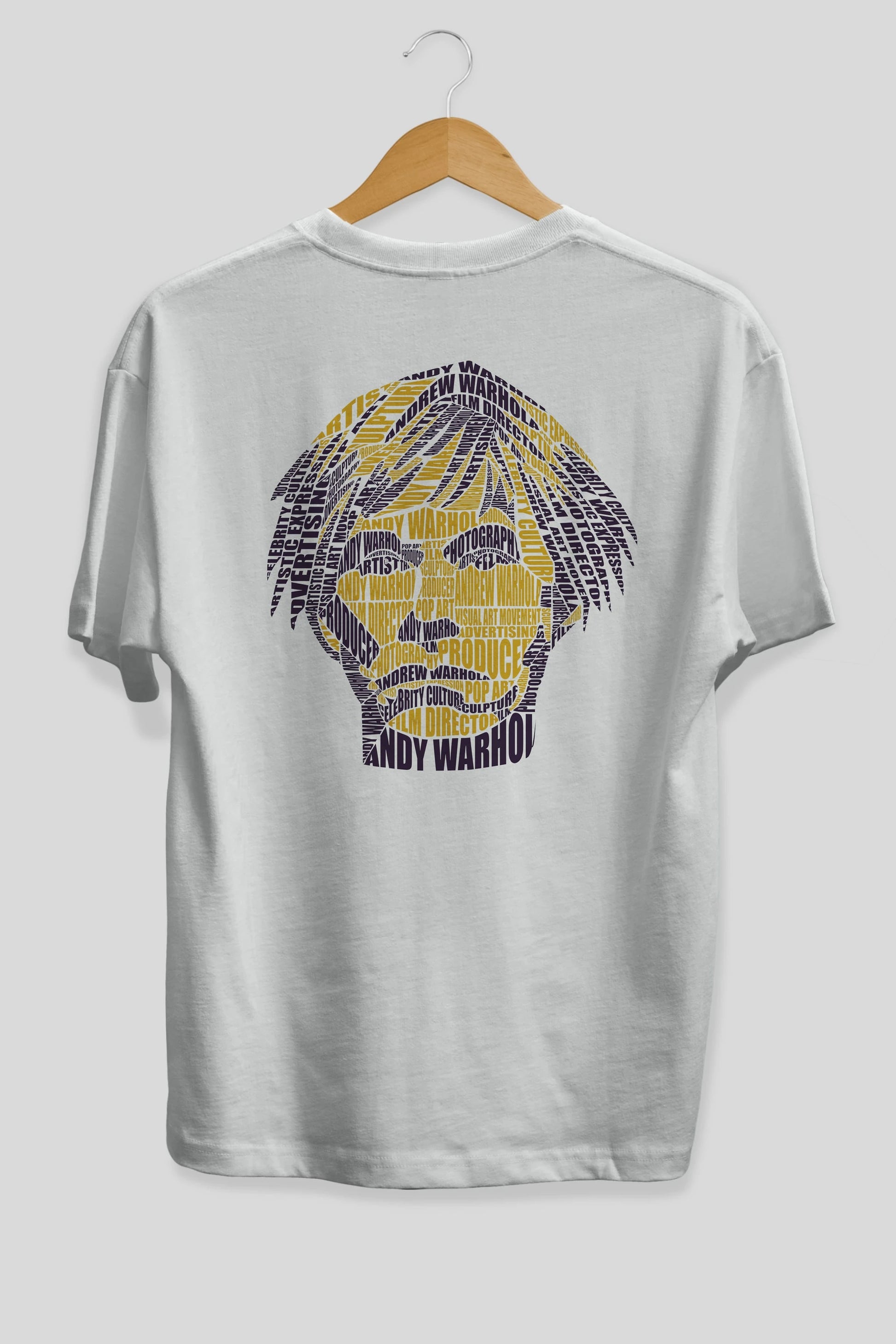 Andy Warhol Calligram Arka Baskılı Oversize t-shirt %100 pamuk Erkek Kadın Unisex