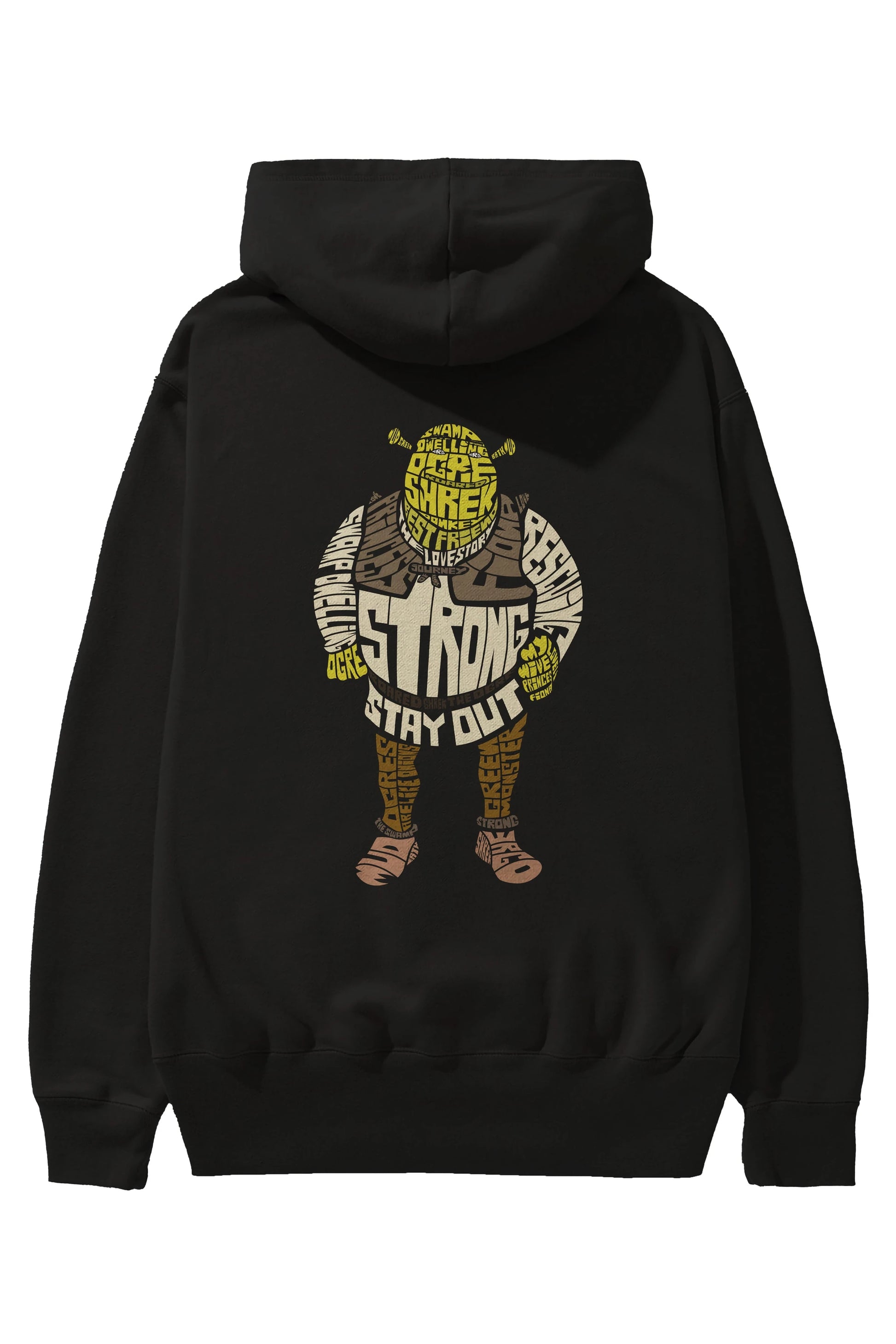 Shrek Arka Baskılı Hoodie Oversize Kapüşonlu Sweatshirt Erkek Kadın Unisex