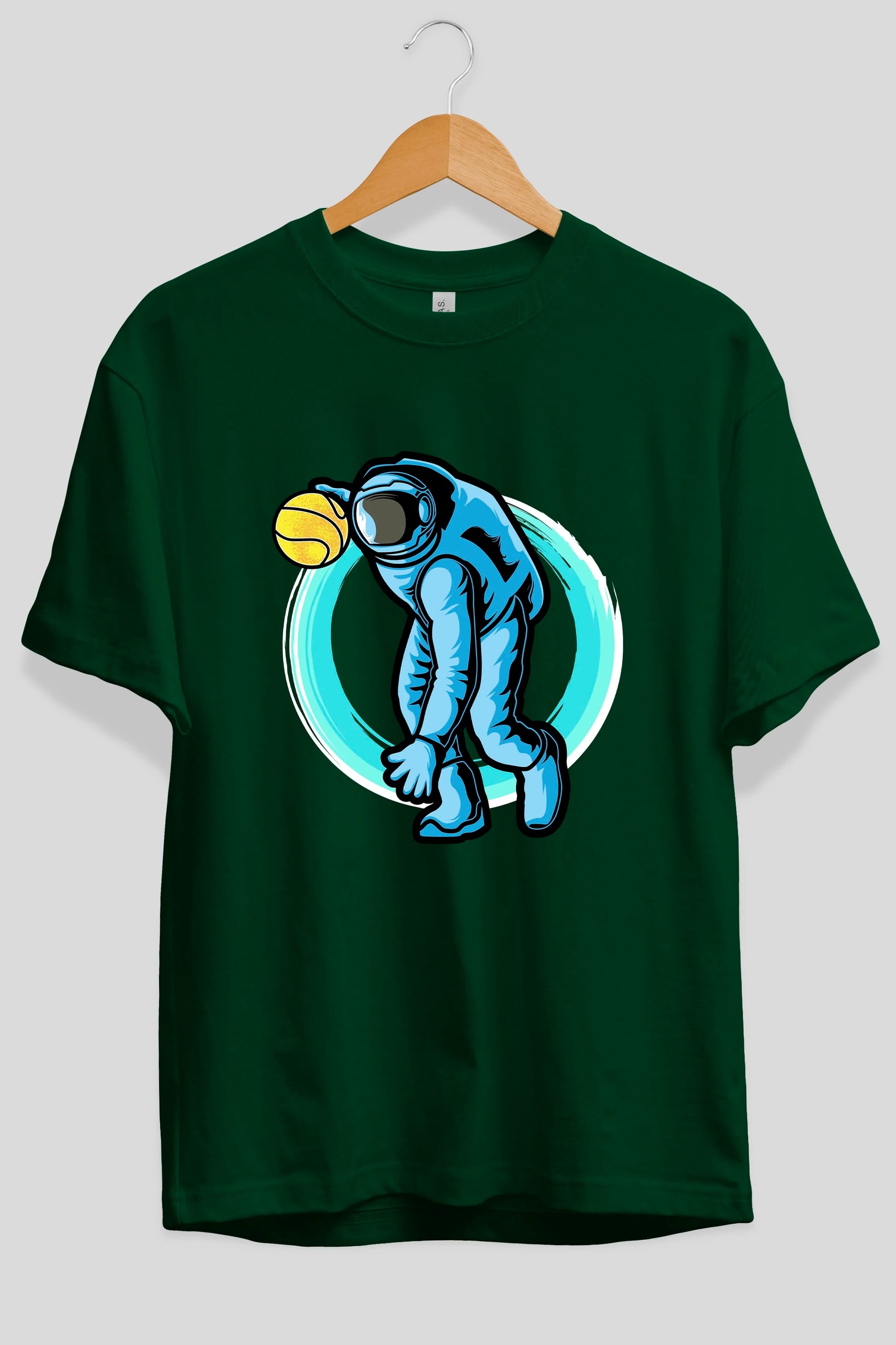 Astronaut Dribble Ön Baskılı Oversize t-shirt Erkek Kadın Unisex