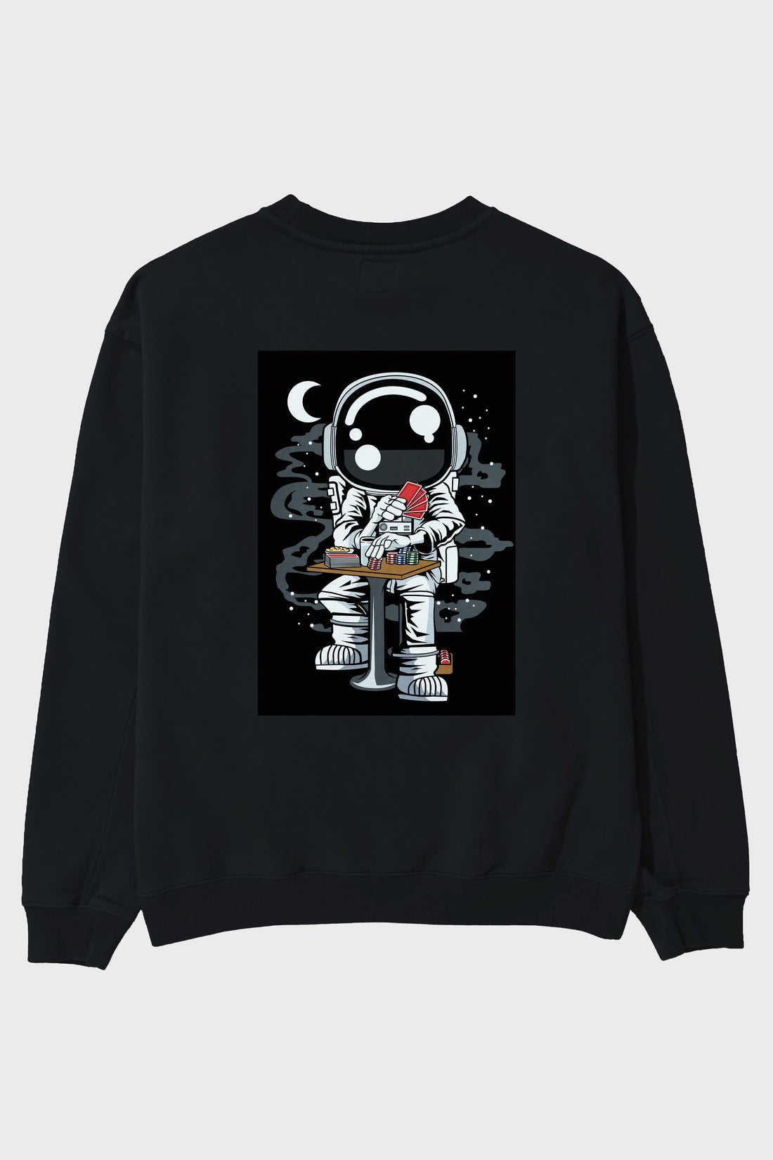 Astronaut Gambler Arka Baskılı Oversize Sweatshirt Erkek Kadın Unisex