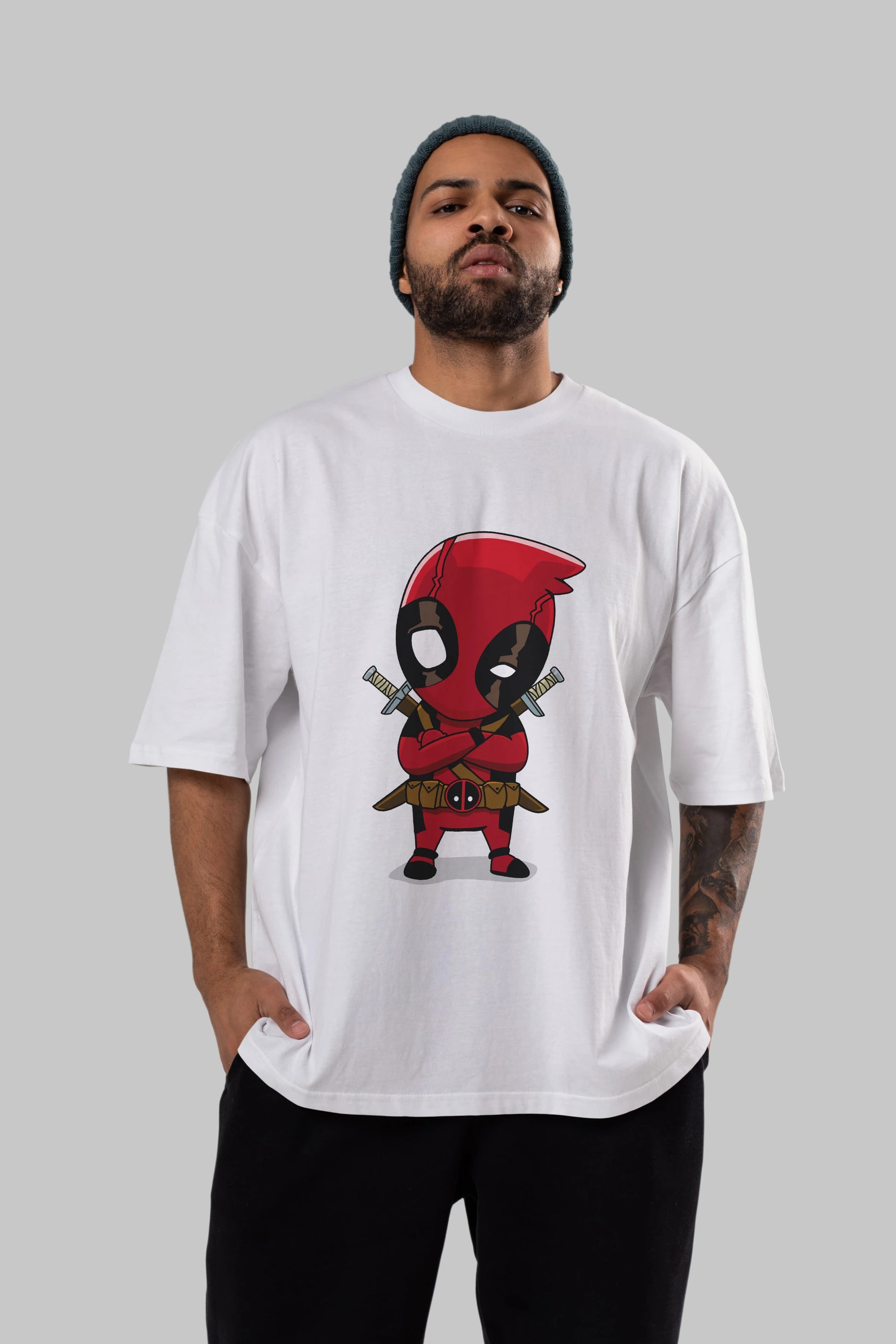 Deadpool (19) Ön Baskılı Oversize t-shirt Erkek Kadın Unisex %100 Pamuk Bisiklet Yaka tişort