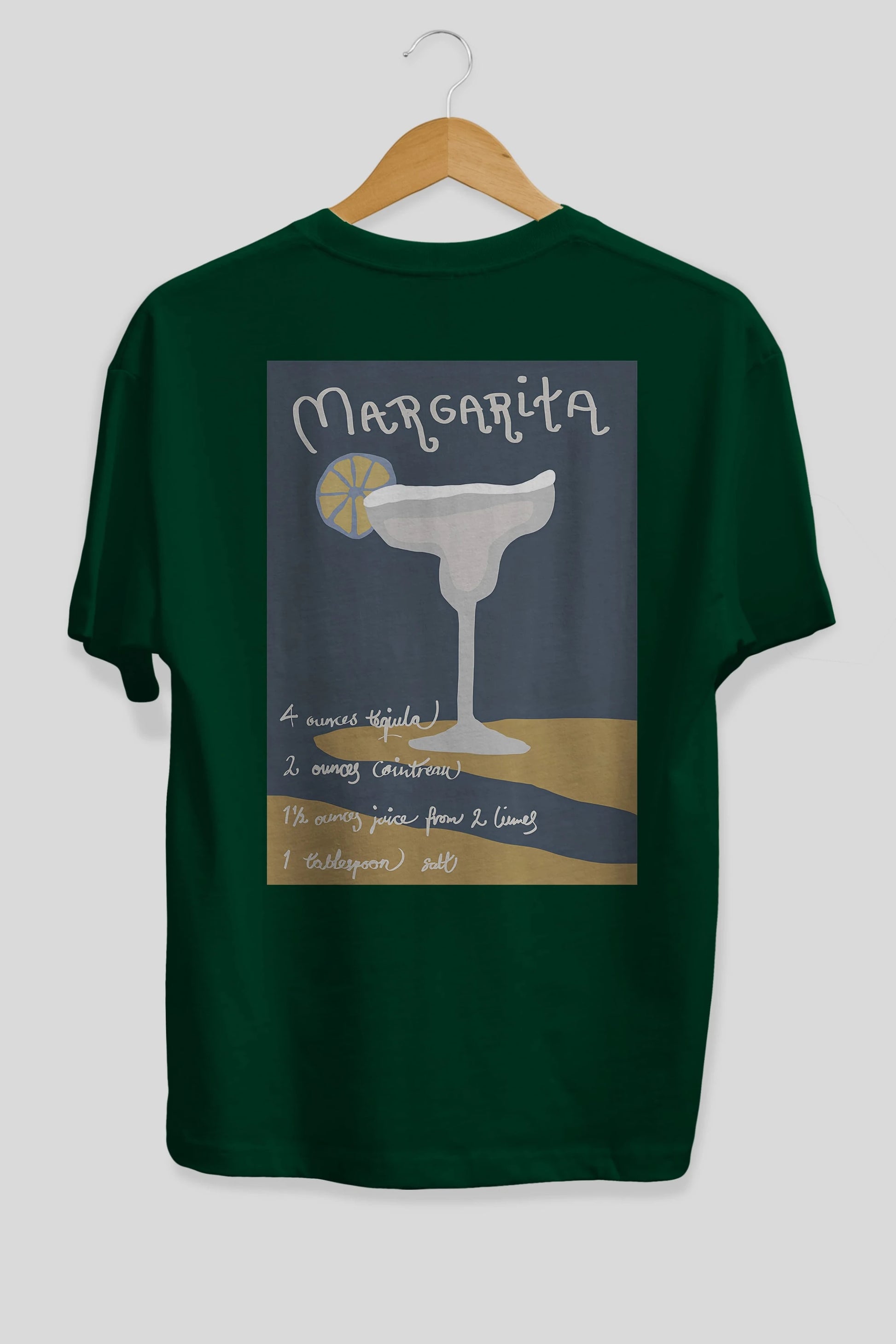 Margarita 2 Arka Baskılı Oversize t-shirt Erkek Kadın Unisex %100 Pamuk Bisiklet Yaka tişort