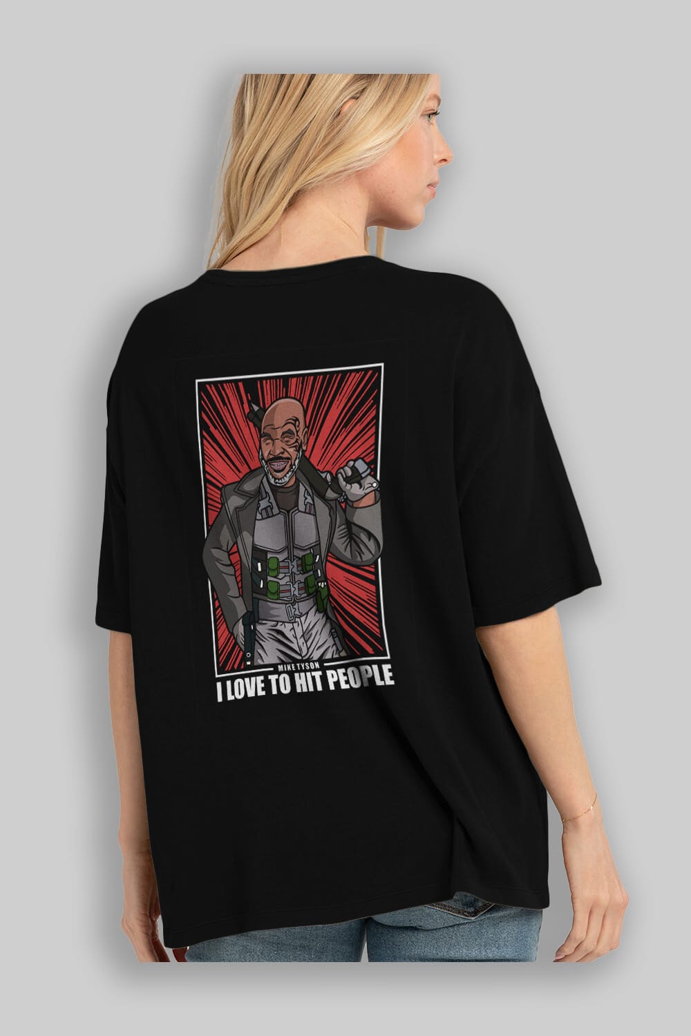 Blade Tyson Arka Baskılı Oversize t-shirt Erkek Kadın Unisex %100 Pamuk tişort