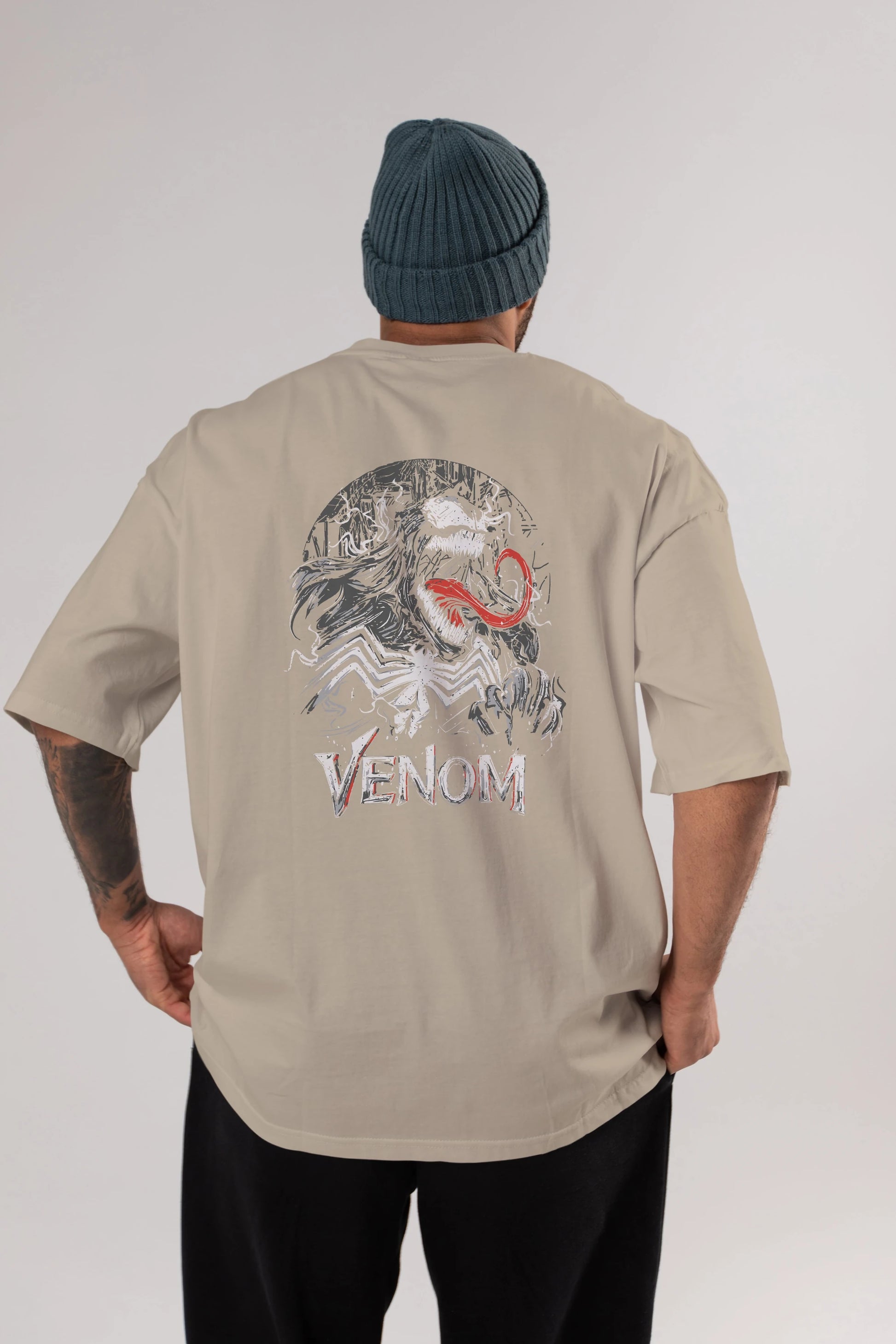 Venom (13) Arka Baskılı Oversize t-shirt Erkek Kadın Unisex %100 Pamuk Bisiklet Yaka tişort