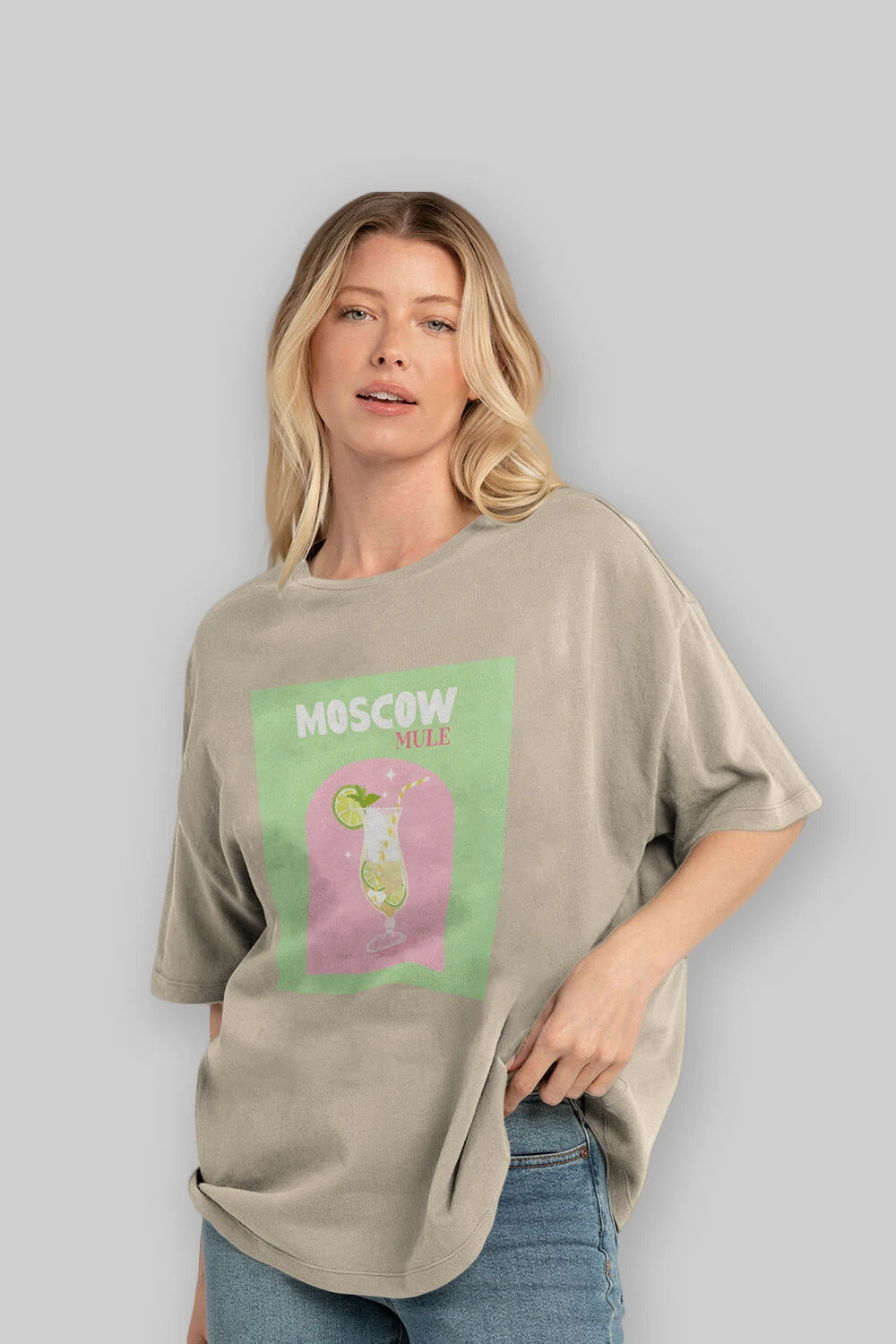 Moscow Mule 5 Ön Baskılı Oversize t-shirt Erkek Kadın Unisex %100 Pamuk Bisiklet Yaka tişort