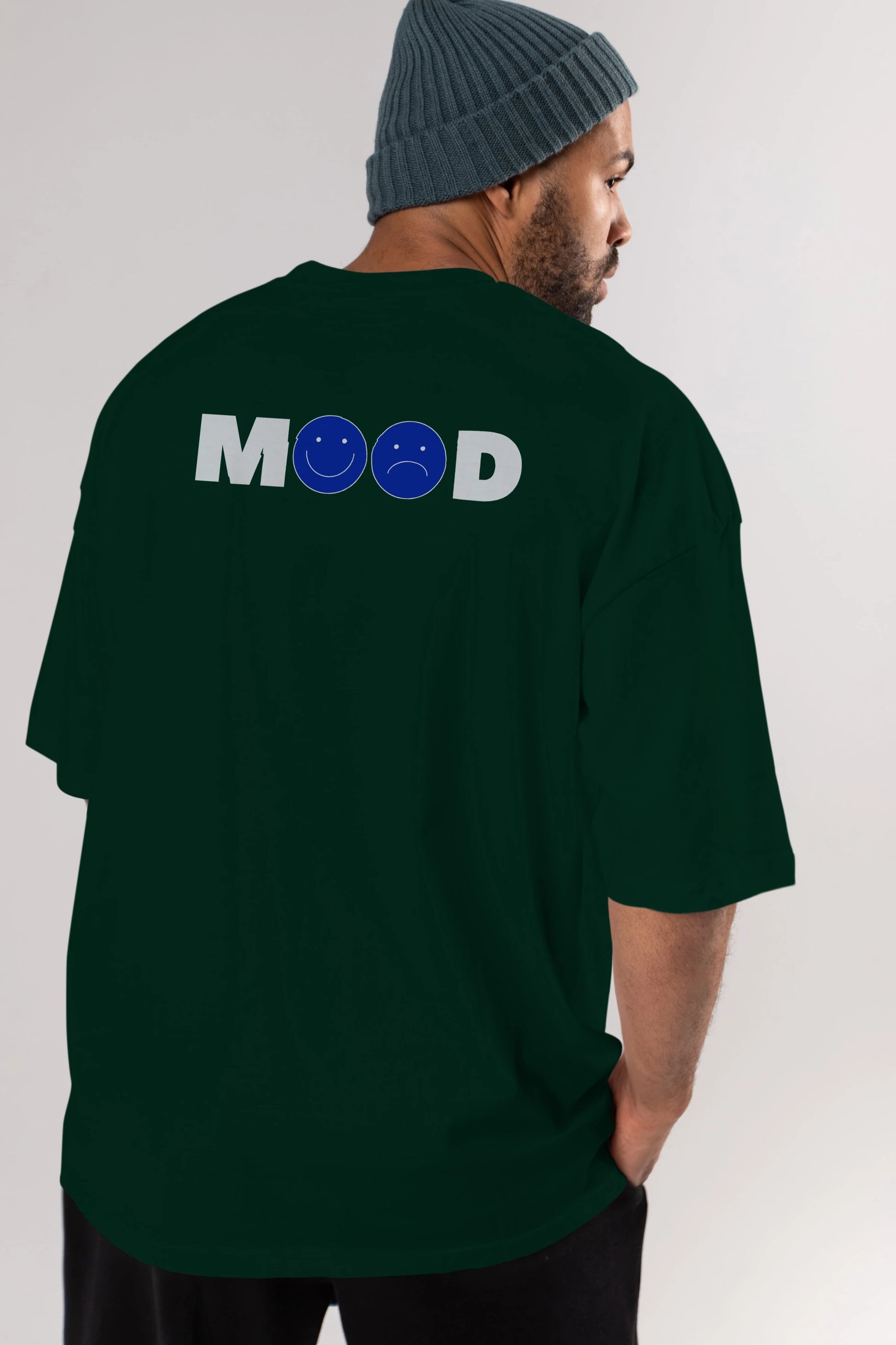Mood Arka Baskılı Oversize t-shirt Erkek Kadın Unisex