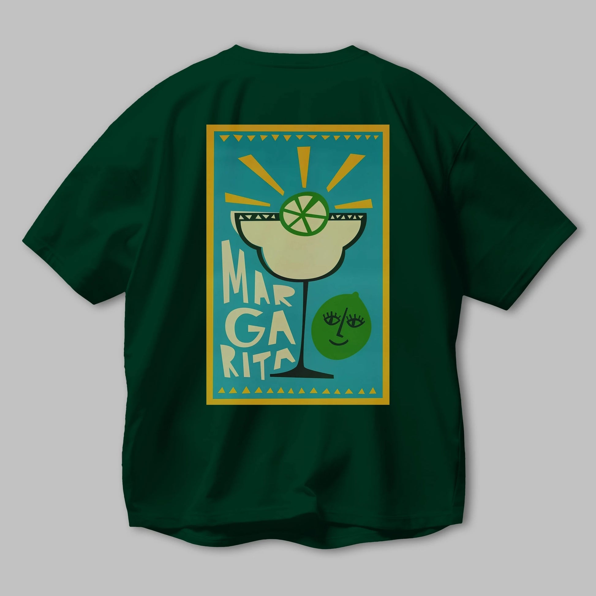 Margarita 4 Arka Baskılı Oversize t-shirt Erkek Kadın Unisex %100 Pamuk Bisiklet Yaka tişort
