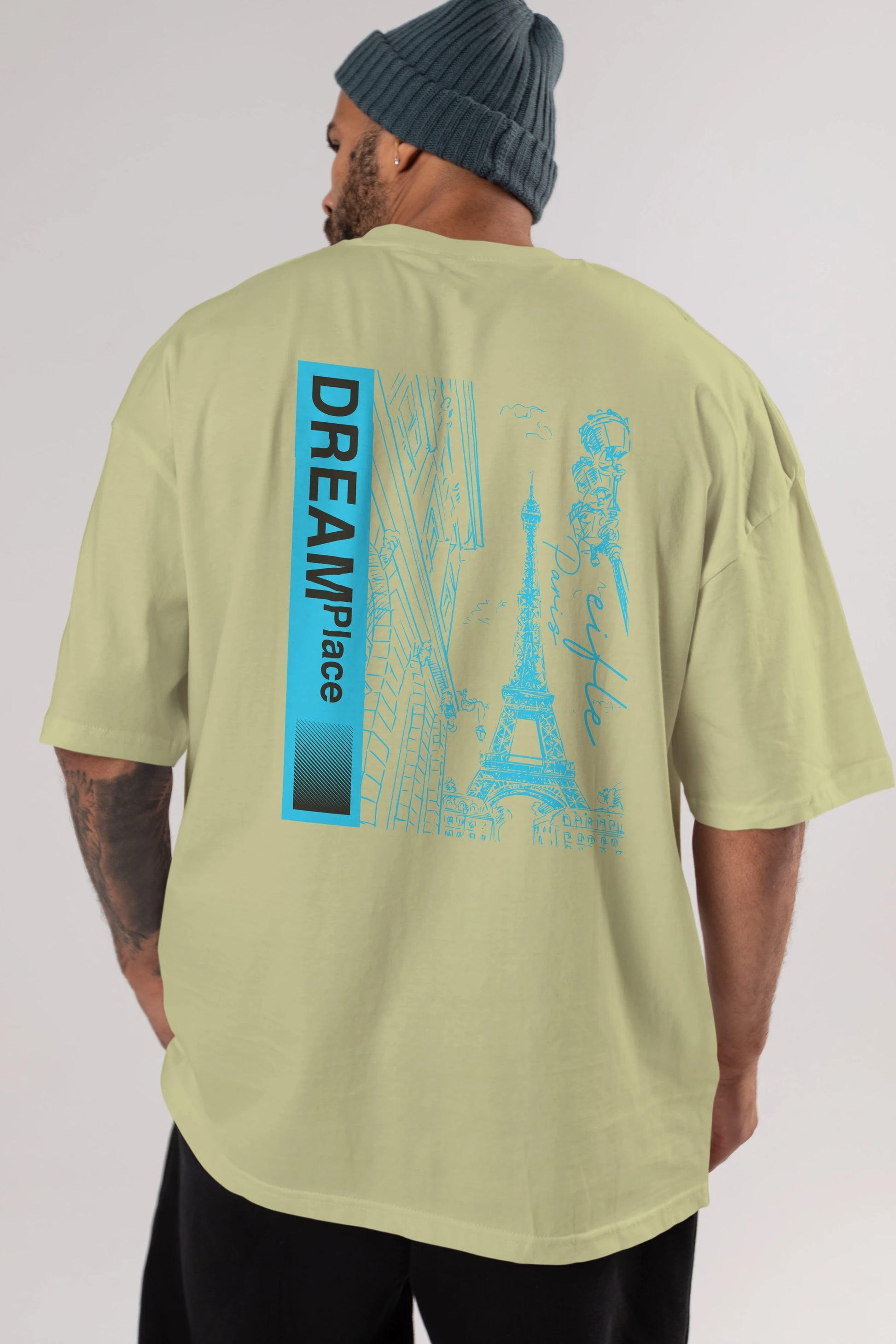 Dream Place Arka Baskılı Oversize t-shirt Erkek Kadın Unisex
