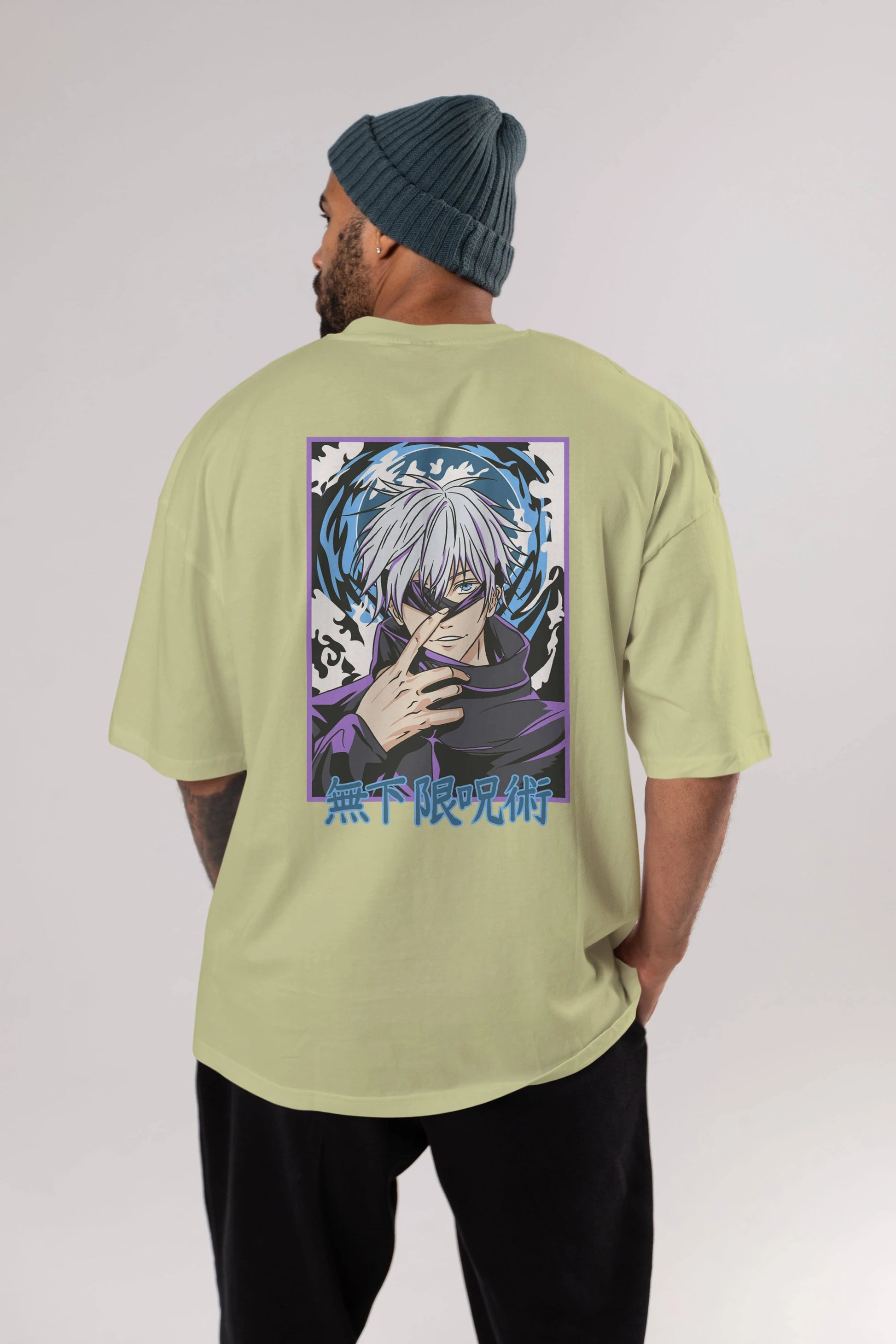 SATORU GOJO 3 Anime Arka Baskılı Oversize t-shirt Erkek Kadın Unisex