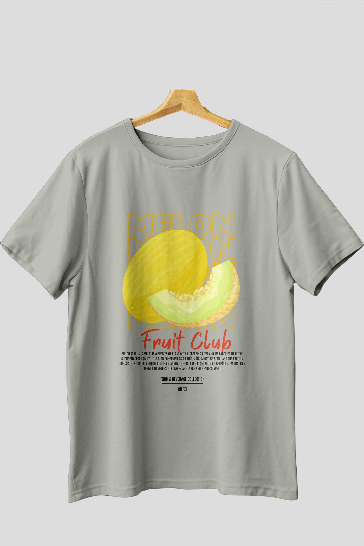 Melon Ön Baskılı Oversize t-shirt Erkek Kadın Pamuk Bisiklet Yaka tişort