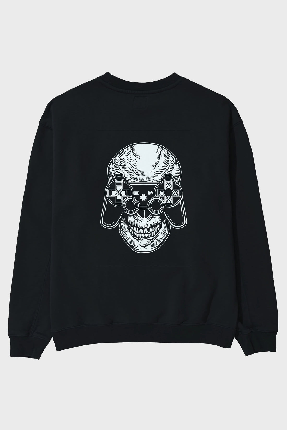 Skull Gamers Arka Baskılı Oversize Sweatshirt Erkek Kadın Unisex