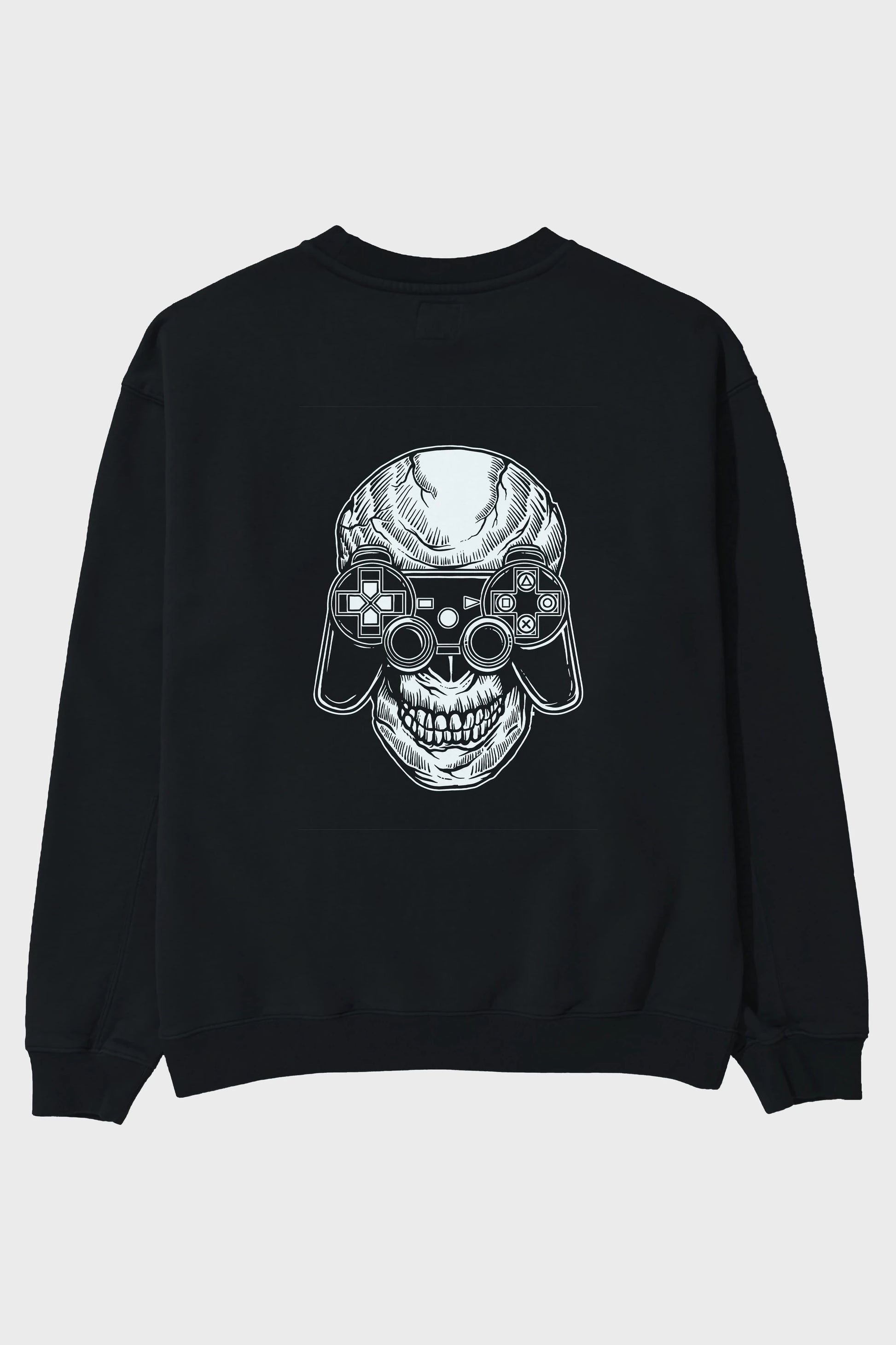 Skull Gamers Arka Baskılı Oversize Sweatshirt Erkek Kadın Unisex