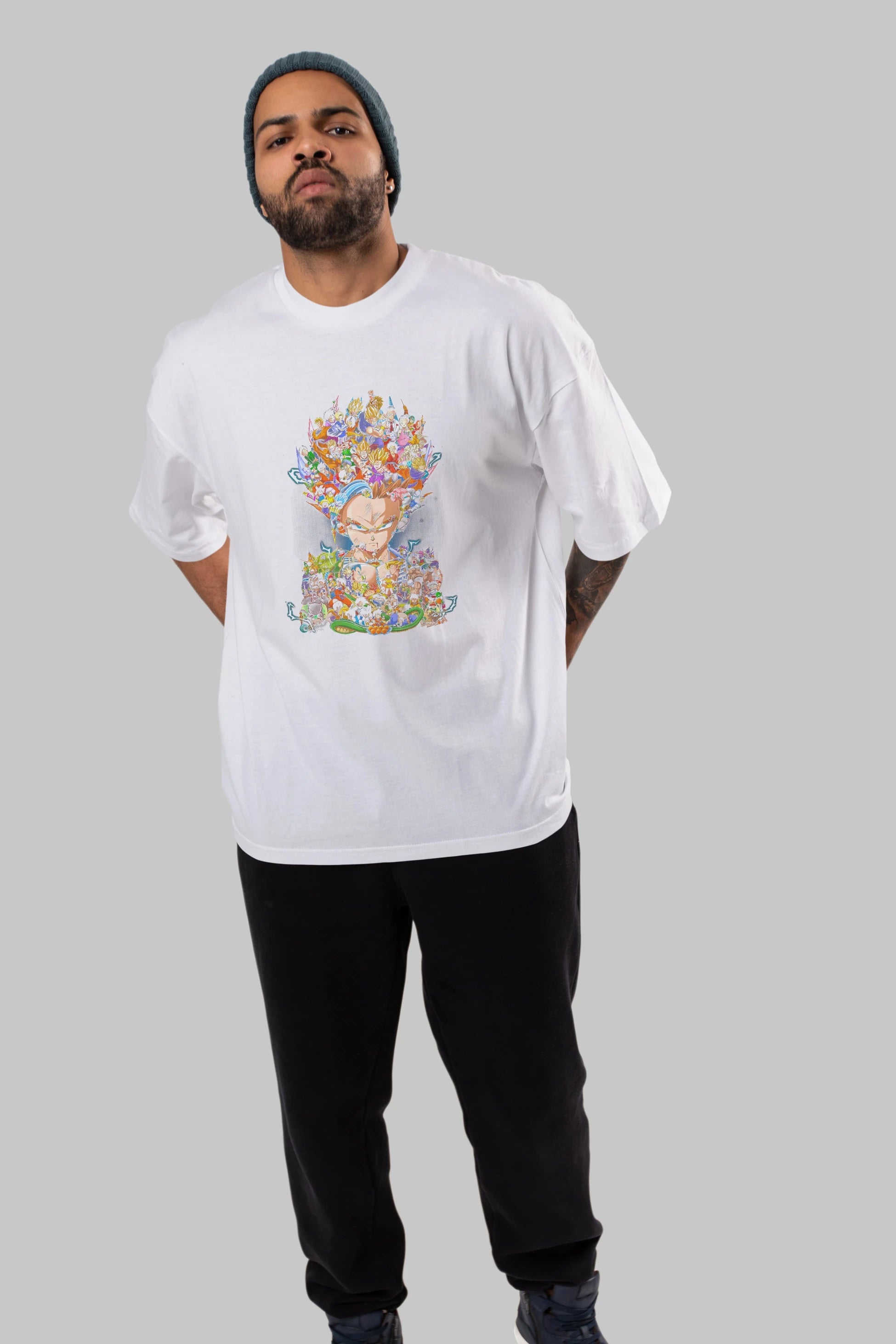 DRAGON BALL ART (2) Anime Ön Baskılı Oversize t-shirt %100 pamuk Erkek Kadın Unisex