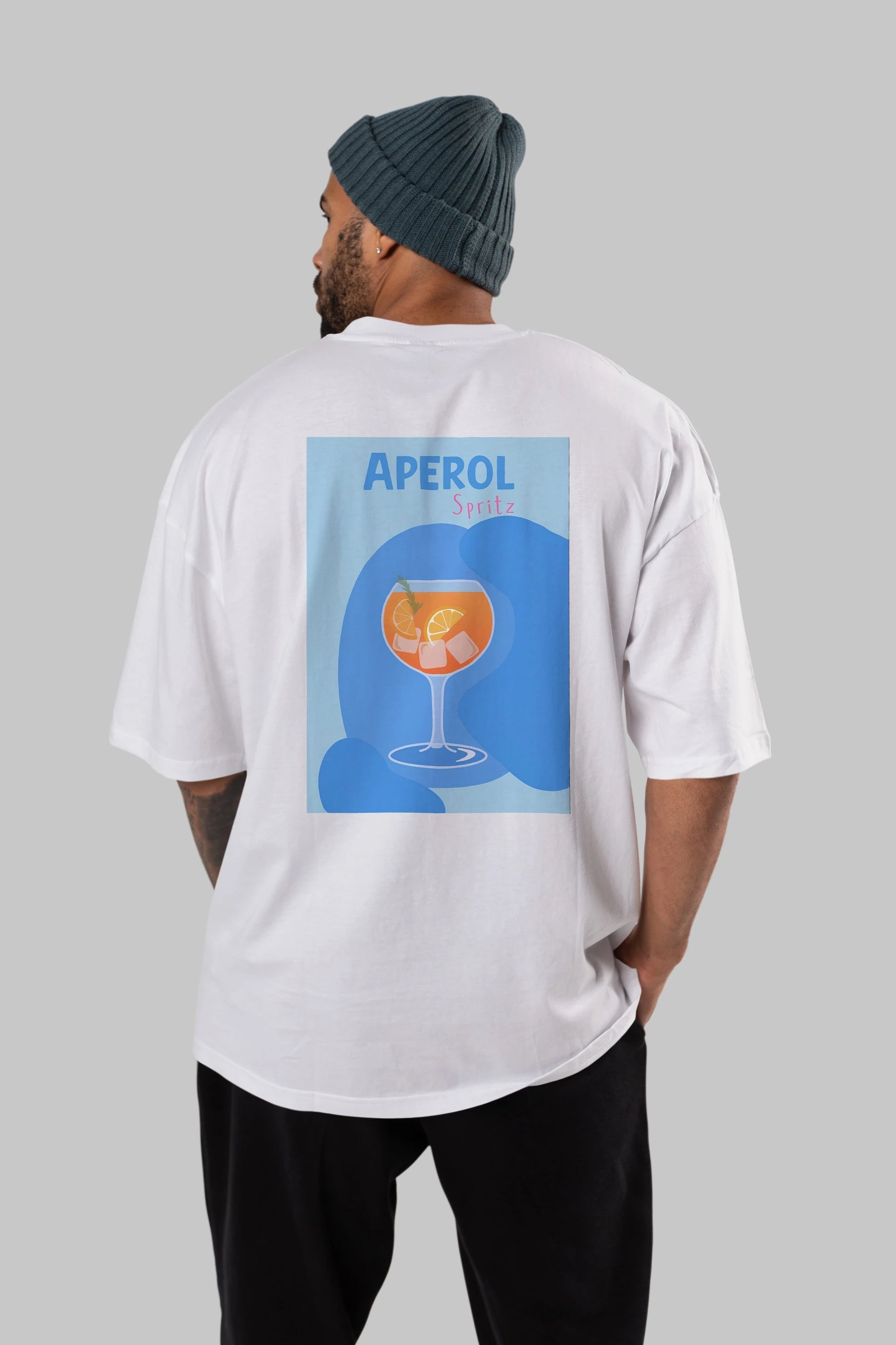 Aperol Spritz 10 Arka Baskılı Oversize t-shirt Erkek Kadın Unisex %100 Pamuk Bisiklet Yaka tişort