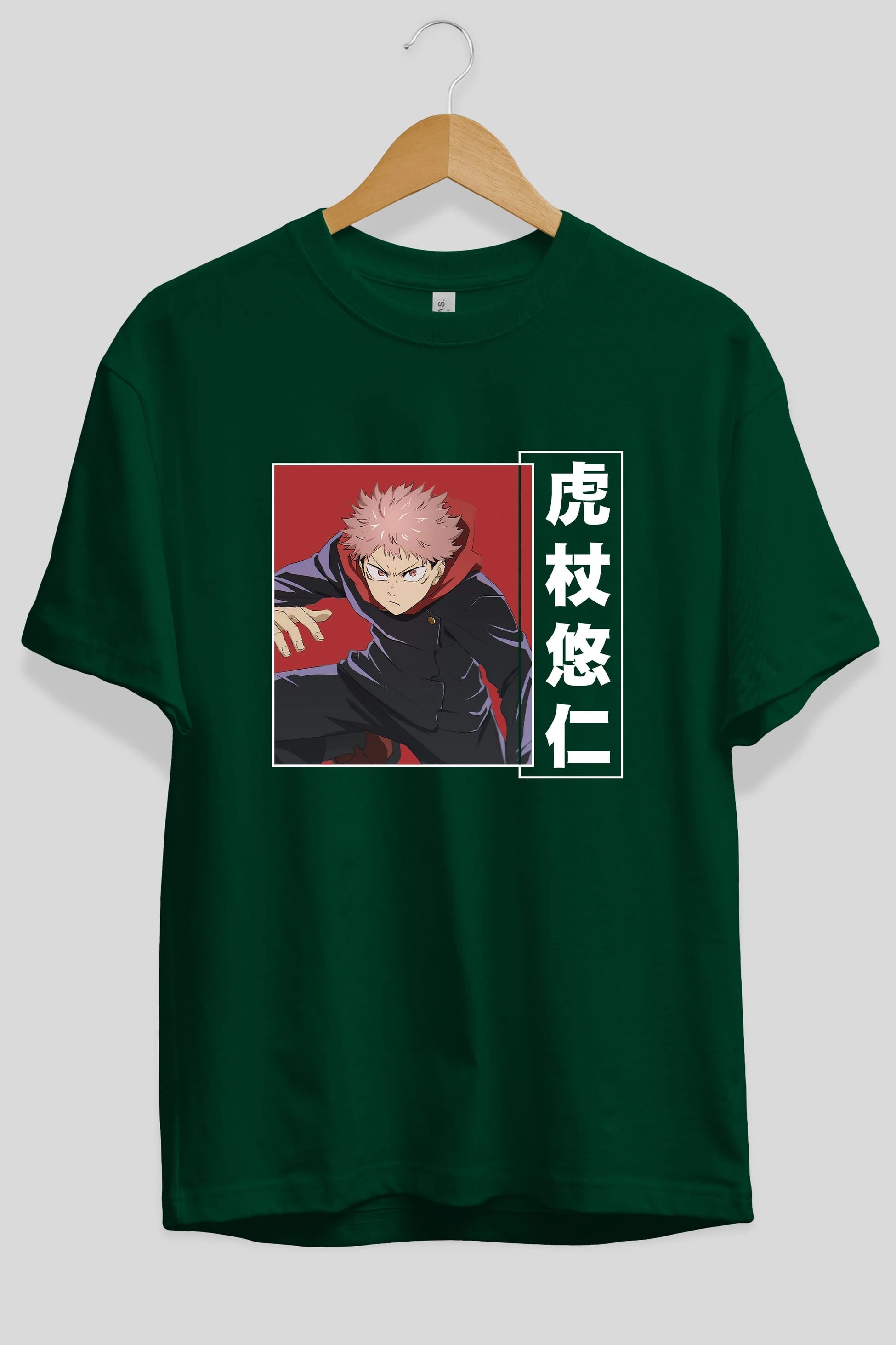 Yuuji Itadori 2 Anime Ön Baskılı Oversize t-shirt %100 pamuk Erkek Kadın Unisex