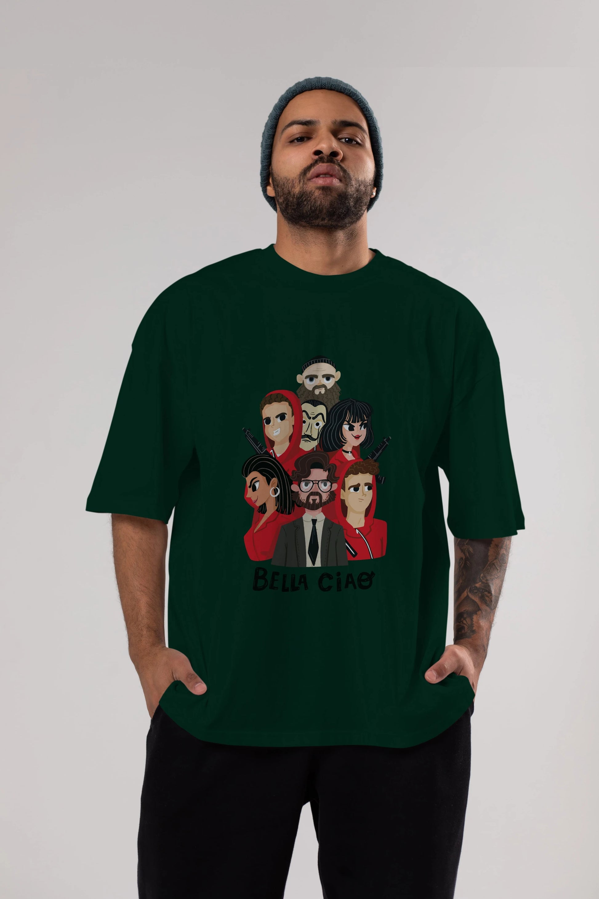 La Casa De Papel (13) Ön Baskılı Oversize t-shirt Erkek Kadın Unisex %100 Pamuk Bisiklet Yaka tişort